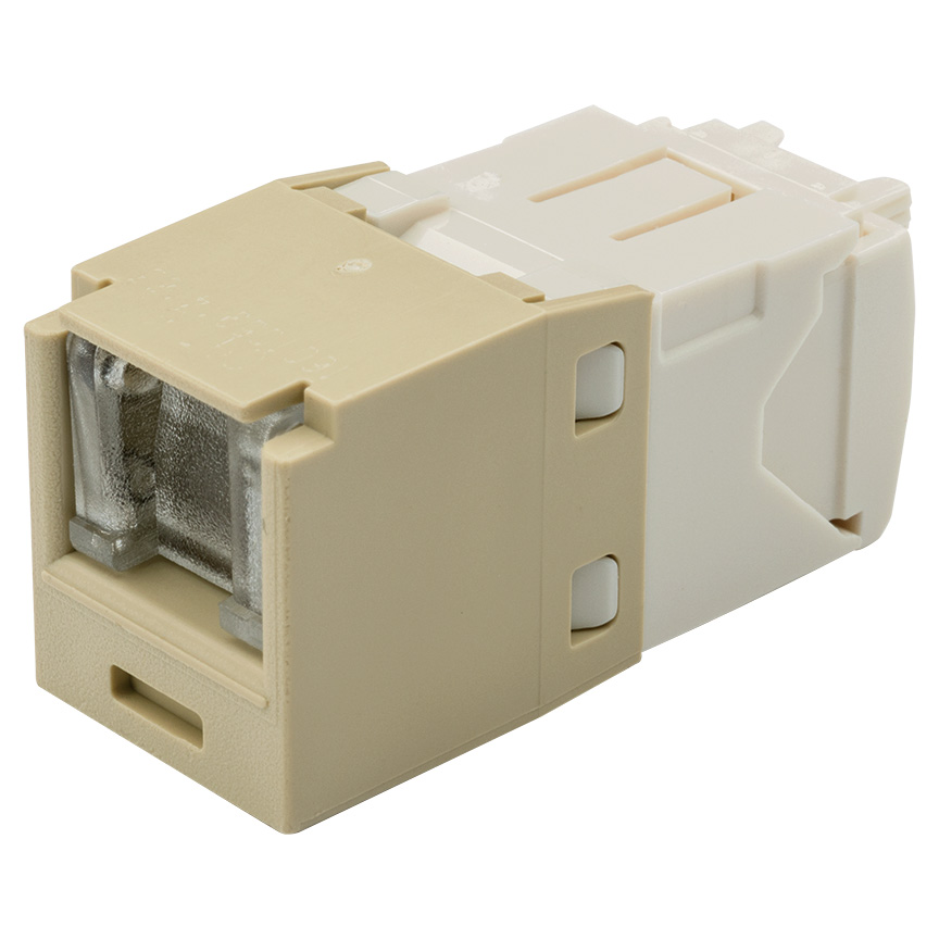 UTP RJ45 Cat 6 Shuttered TG Jack Module, Electric Ivory