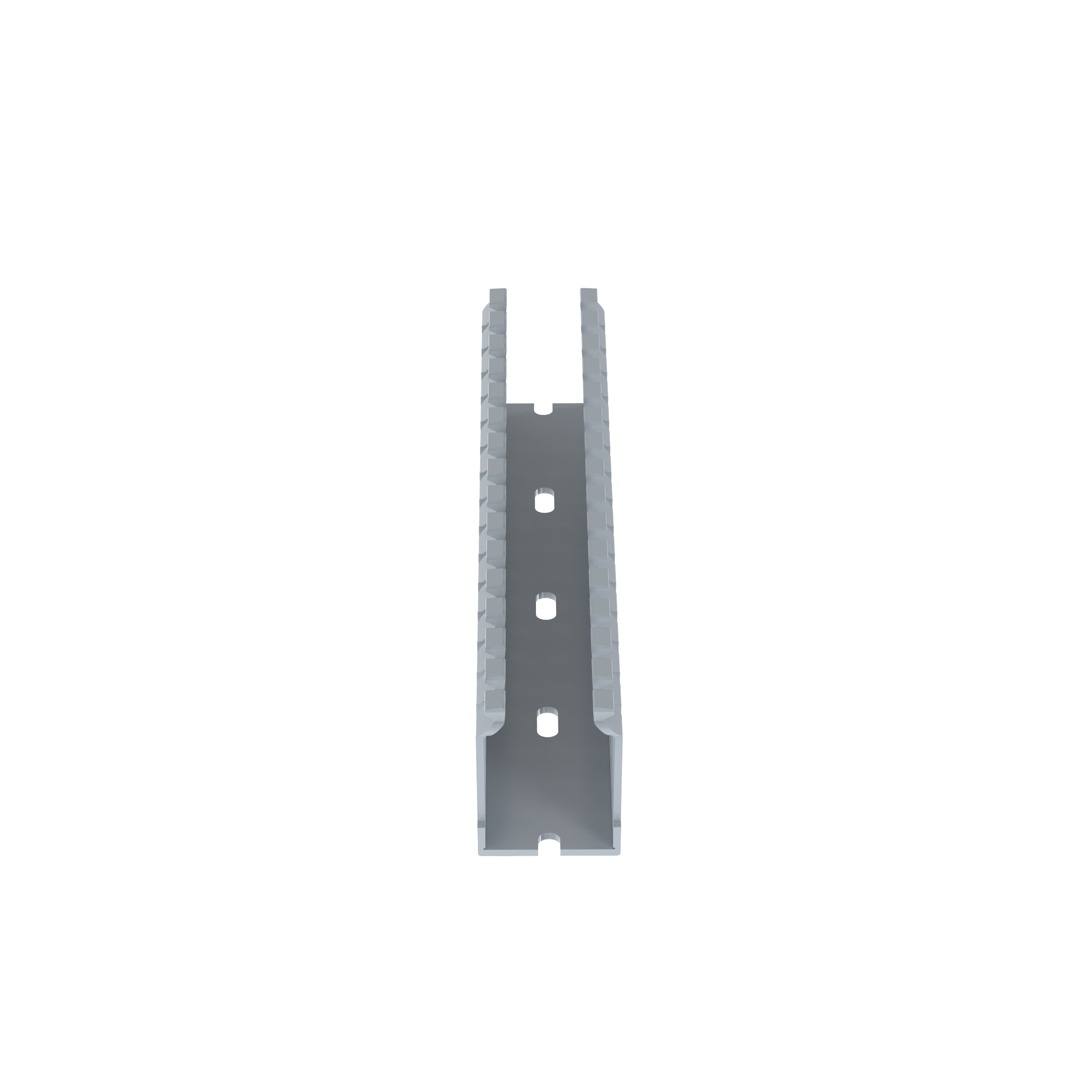 Dar Oluklu Kablo Kanalı, PVC, 2.54 cm x 3.81 cm x 1.83 metre, Açık Gri