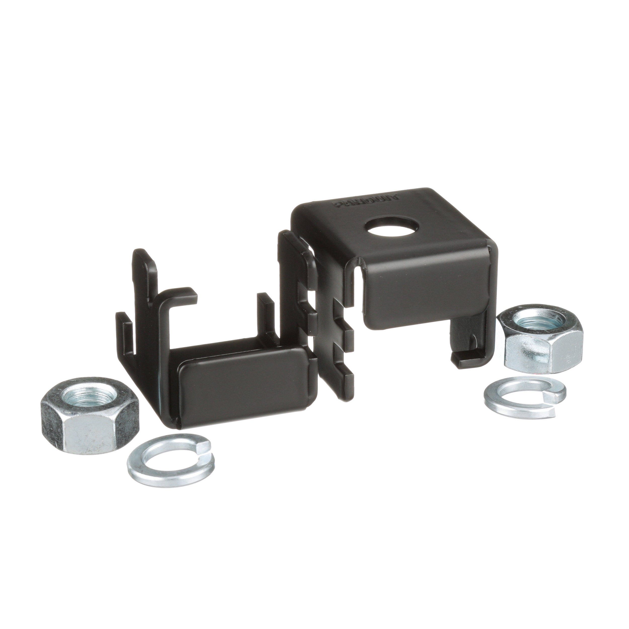 2 PIECE BRACKET ATTACHES TO 9.5MM W X 38.1MM W X 2" RAIL, BLACK