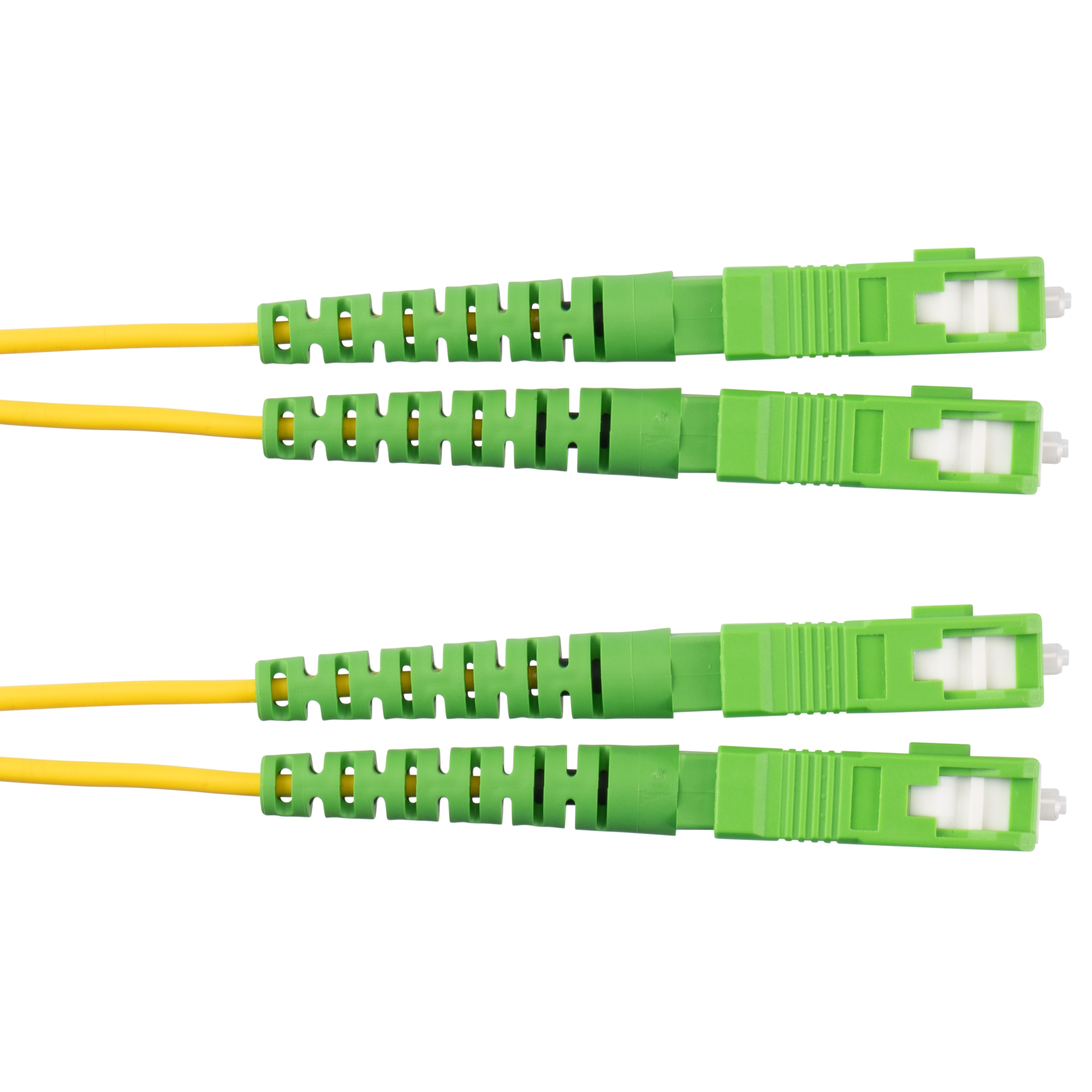 2 fiber OS2, SC APC çift yönlü (duplex) to SC APC çift yönlü (duplex) bağlantı kablosu, 3mm dış kaplama, yükseltilmiş yer (OFNR) sertifikalı, Standart Kayıp 5 metre