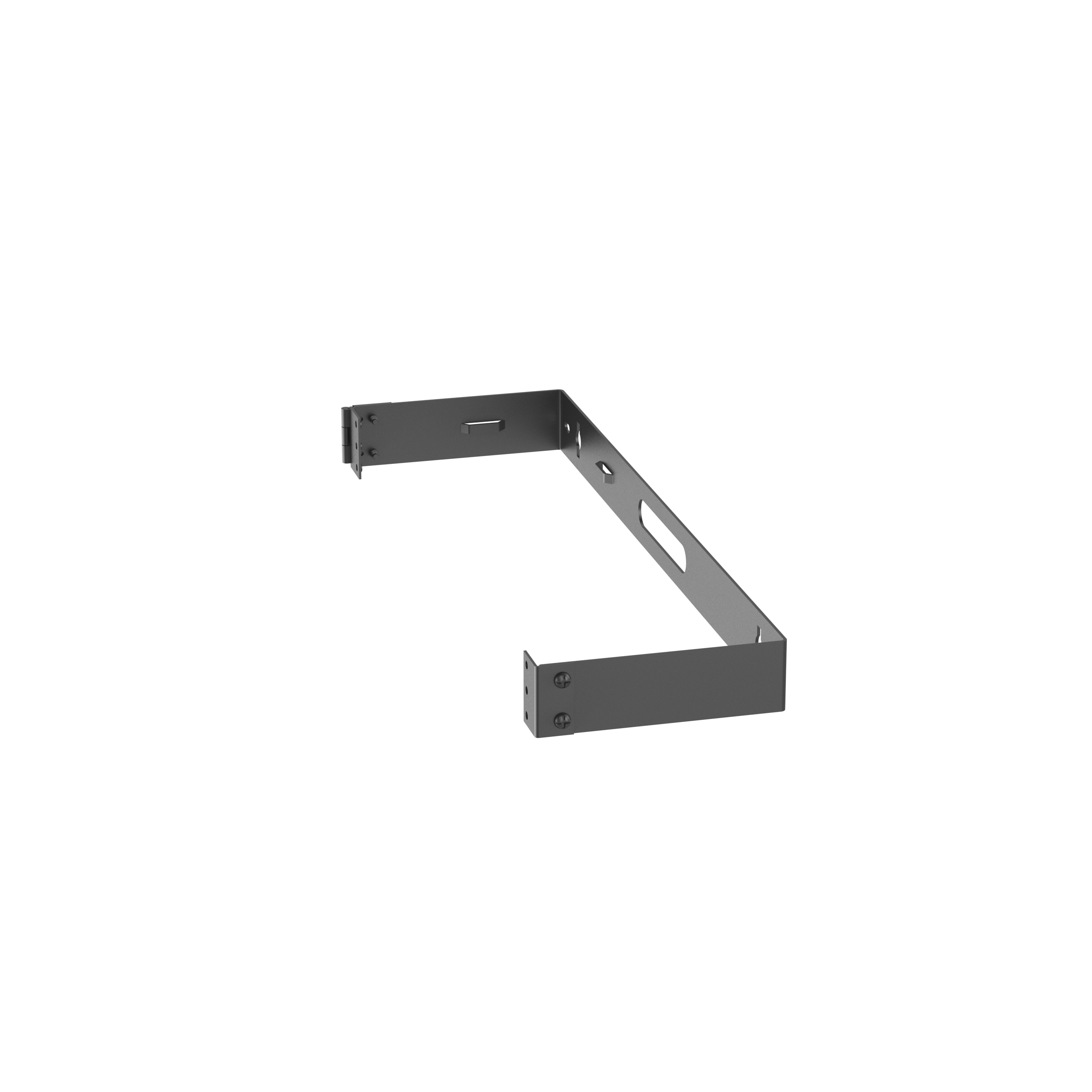 Hinged Wall Mount Bracket, 1RU, 6.26 in. Deep, Black