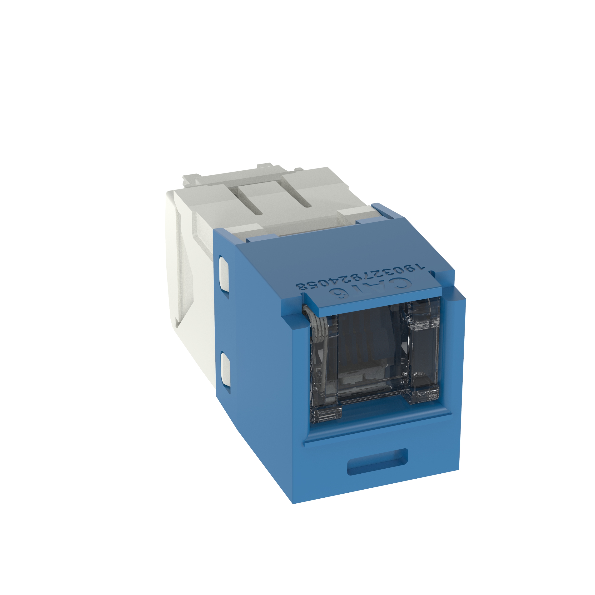 Mini-Com® RJ45 Cat 6 Shuttered TG Jack Module, BU