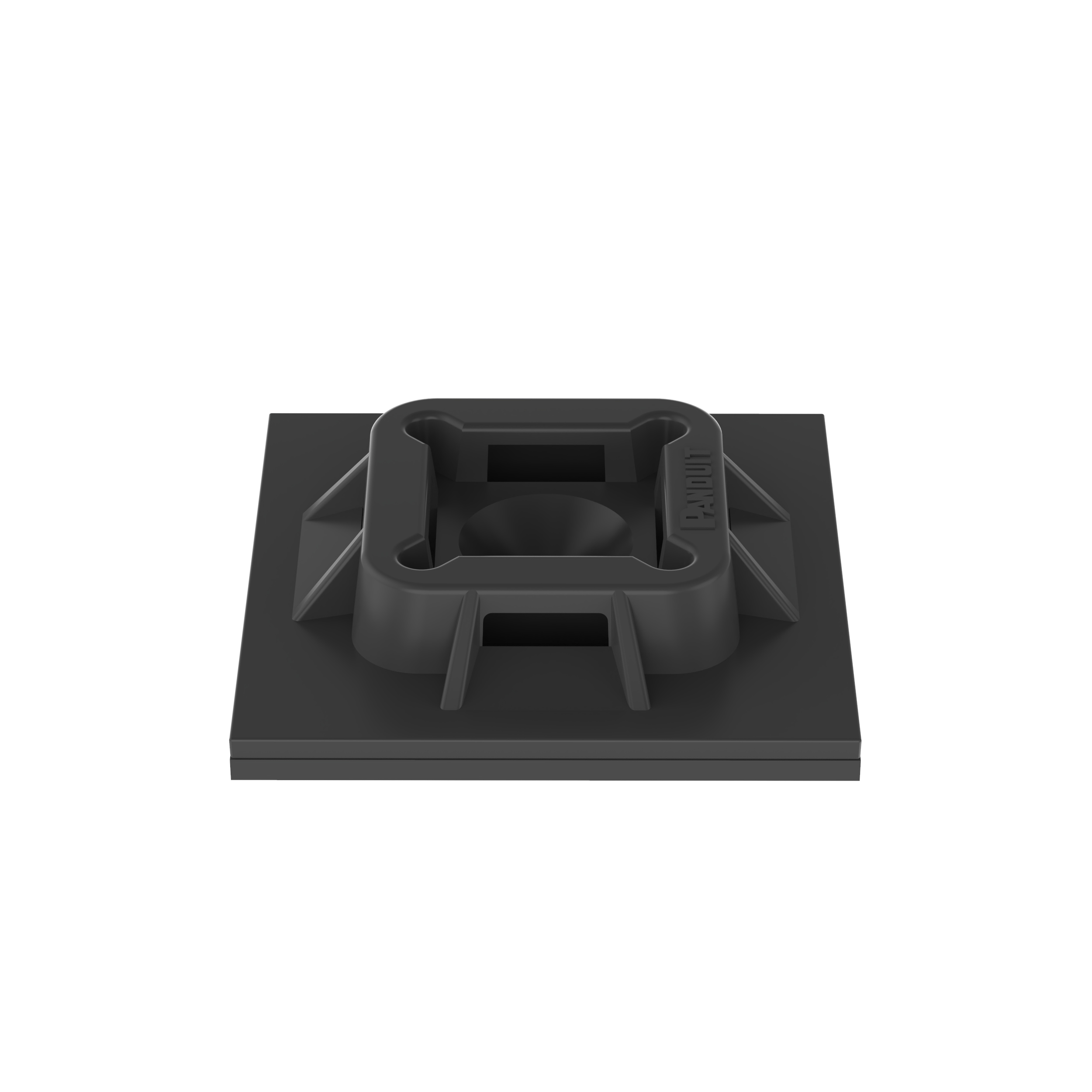 Kablo Bağı Montajı, Siyah, UV PA6.6, Akrilik Yapışkanlı, 25.4x25.4mm, 500'lü Paket
