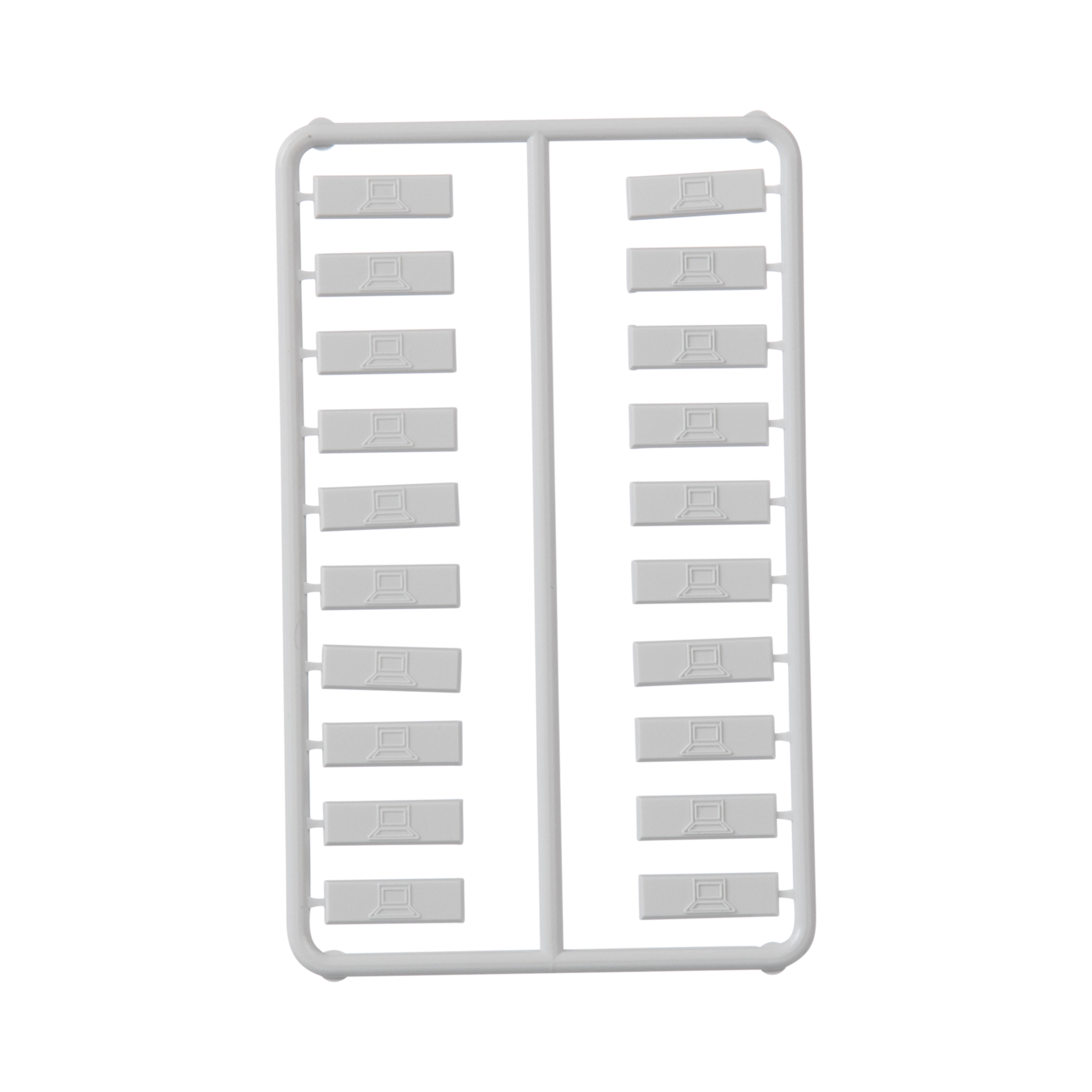 Icon with data image, snaps in to jack modules and select faceplates. Package includes 100 white icons (5 runners with 20 icons each)