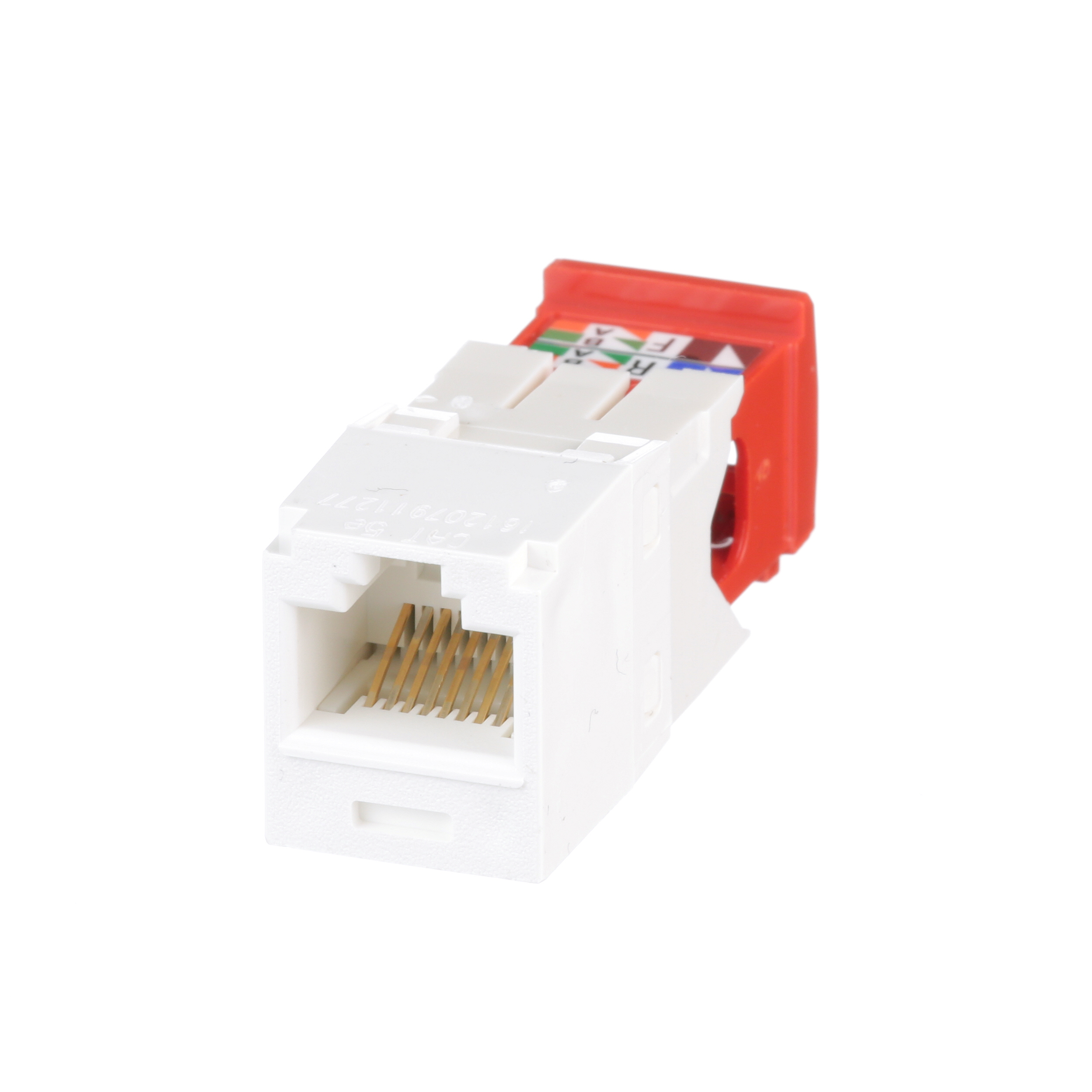 Twisted Pair (Kıvrımlı Çift) RJ45 Cat 5e Sonlandırma Jak Modülü, Arktik Beyaz