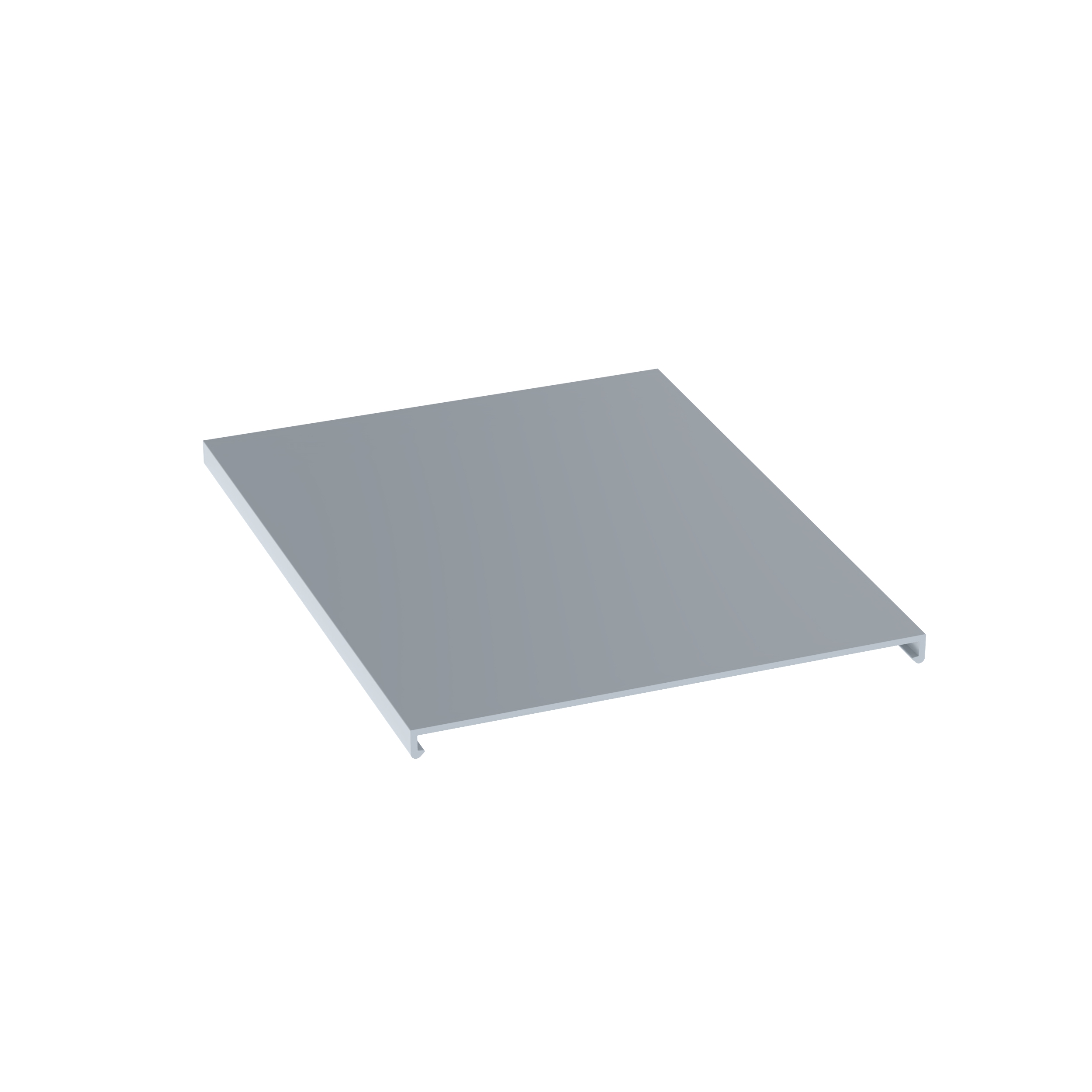 Düz Kanal Kapağı, Açık Gri, PVC, 9.4x158.8mm
