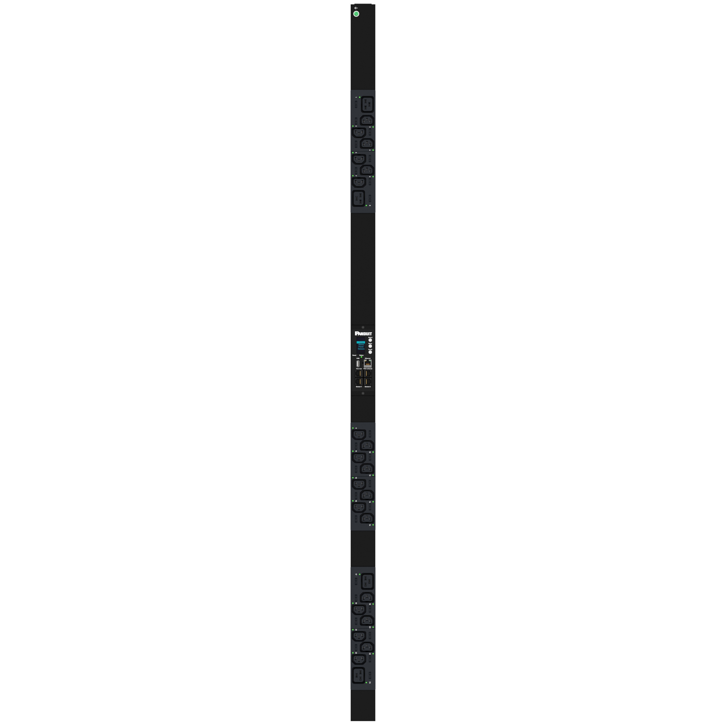MSPO PDU, 16 Amper, 230 Volt, (20)C13, (4)C19, IEC 60309 2P+E 6h 16A (IP44)
