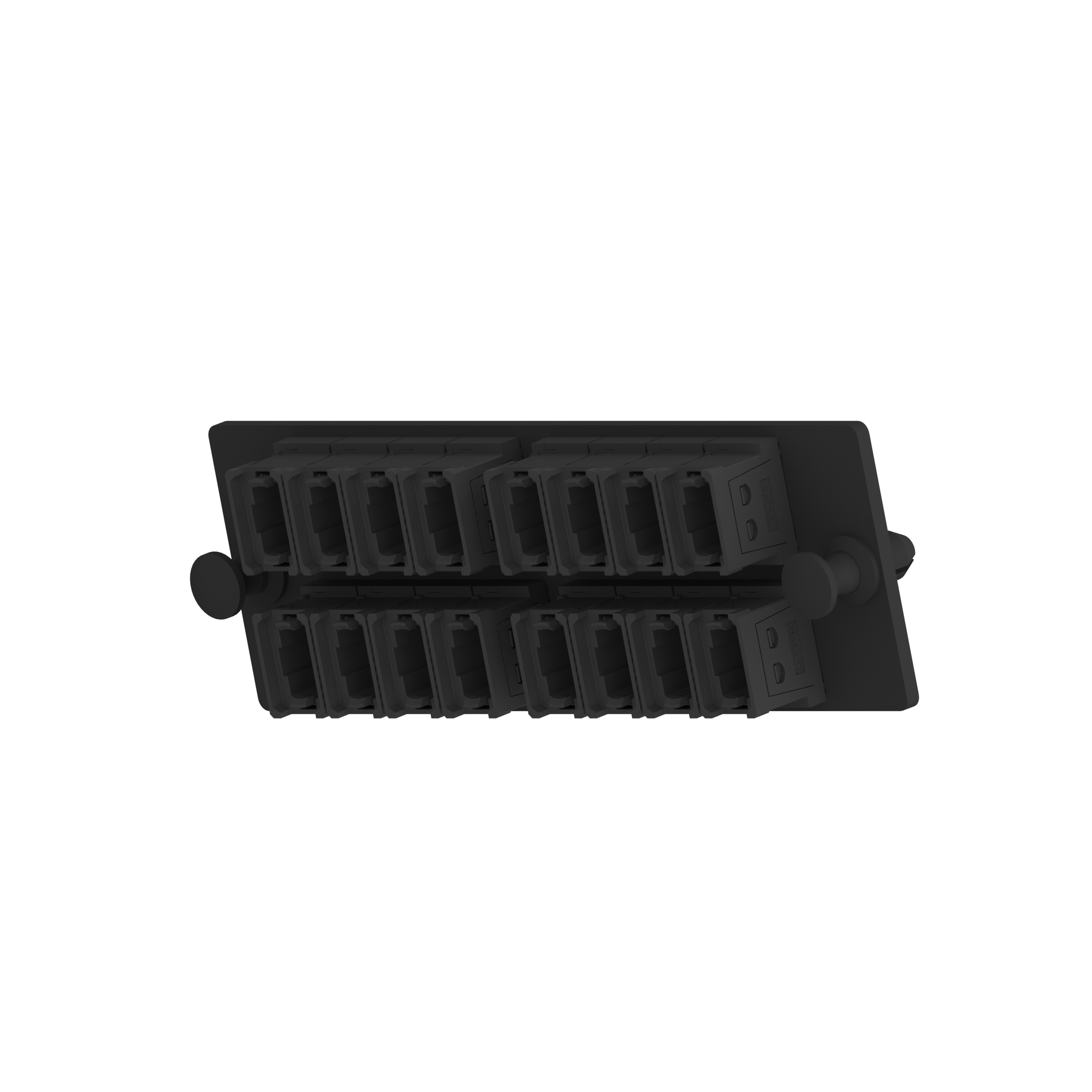 Opticom® FAP, 16 Tuş Yukarı/Tuş Aşağı MPO'lar, Tip A, Siyah, Yatay