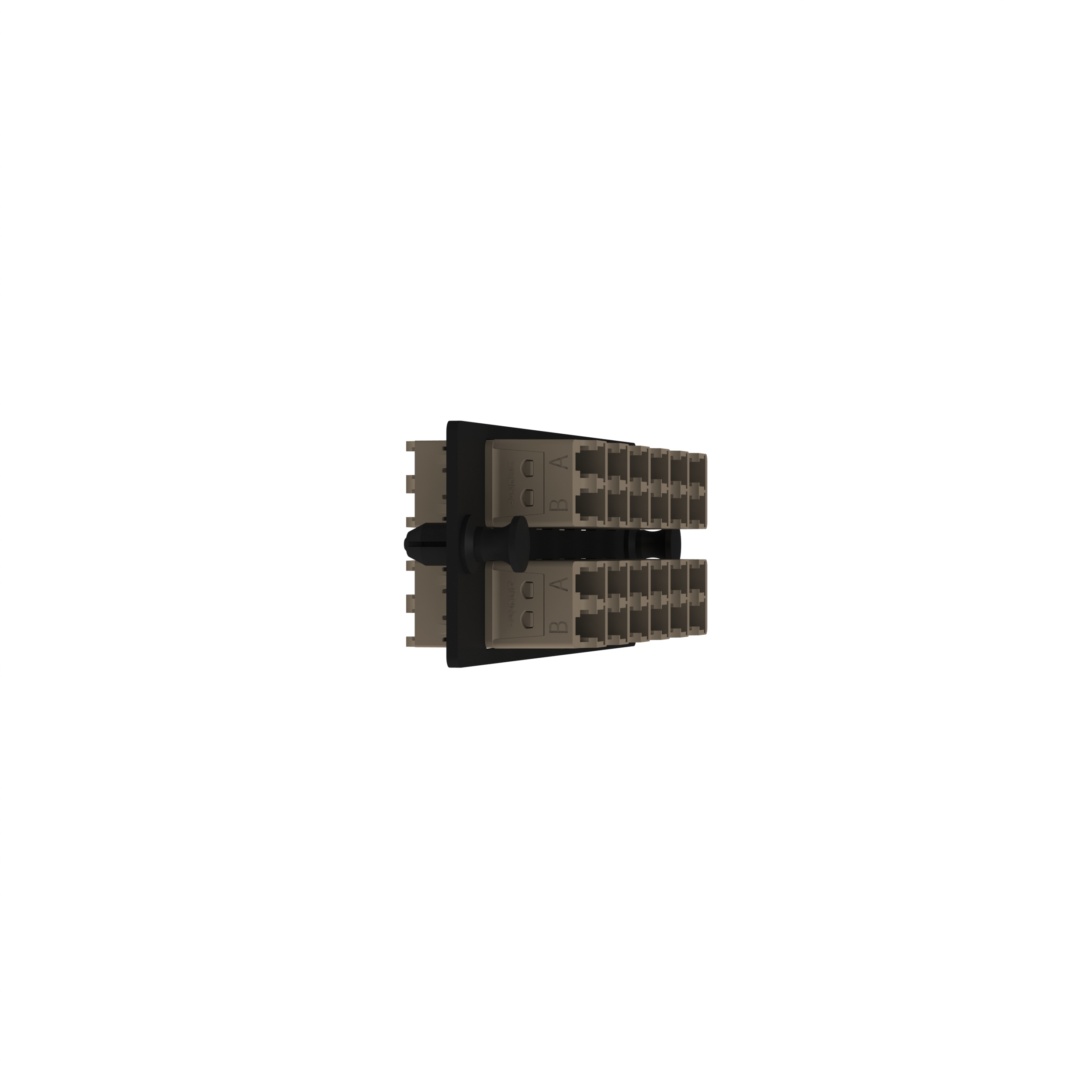 Opticom® Anahtarlamalı L-Açık Kahverengi/Anahtarsız FAP, OM4, 12 LC Çift Yönlü