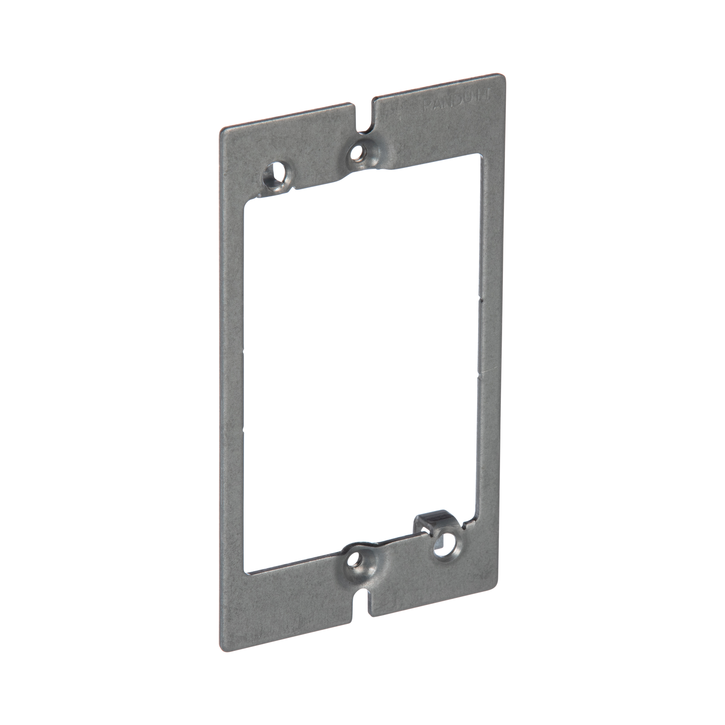 Wall board adapter is single gang and accepts standard NEMA single gang faceplate