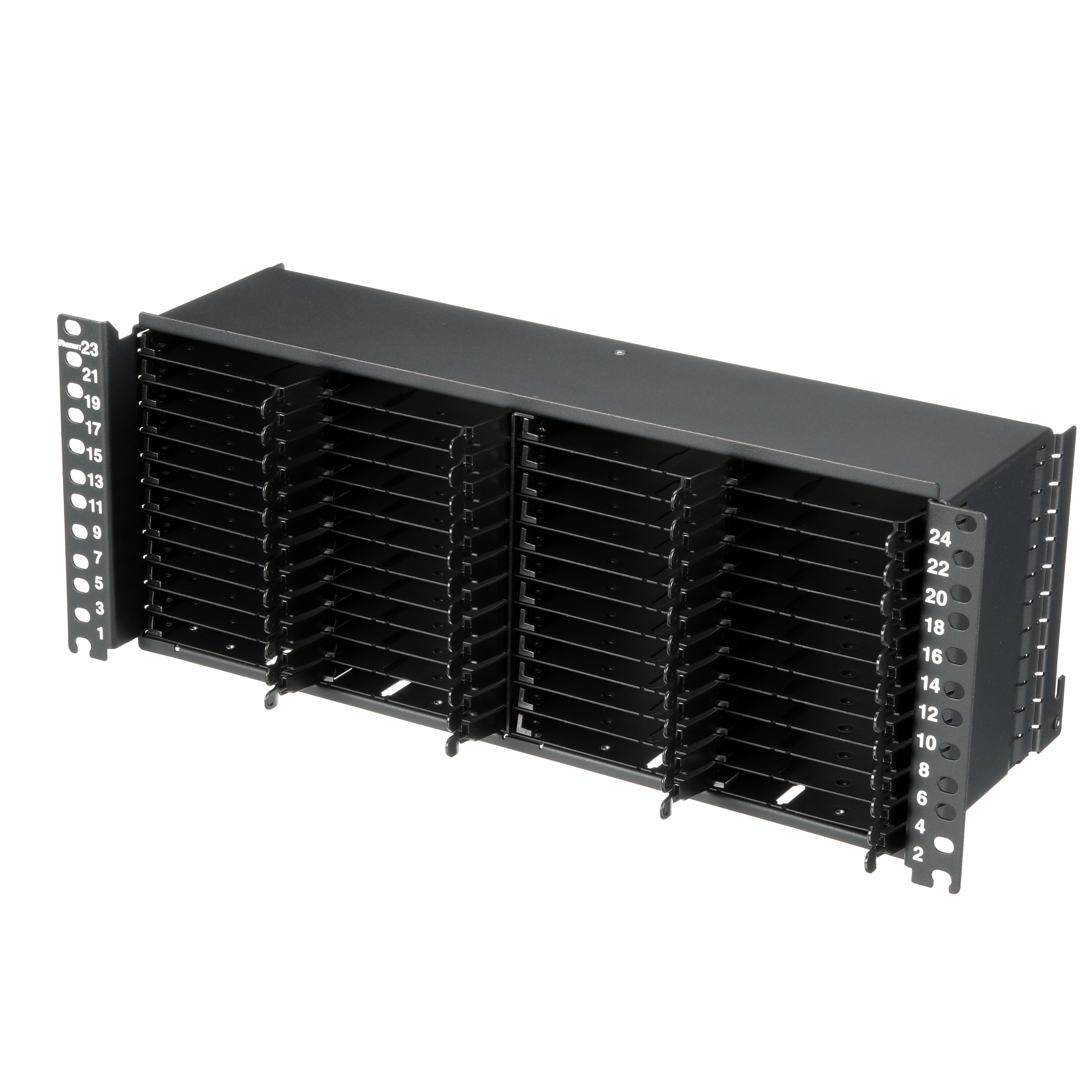 HD Flex™ Fiber Panel, 4 RU, 6 Port, Siyah