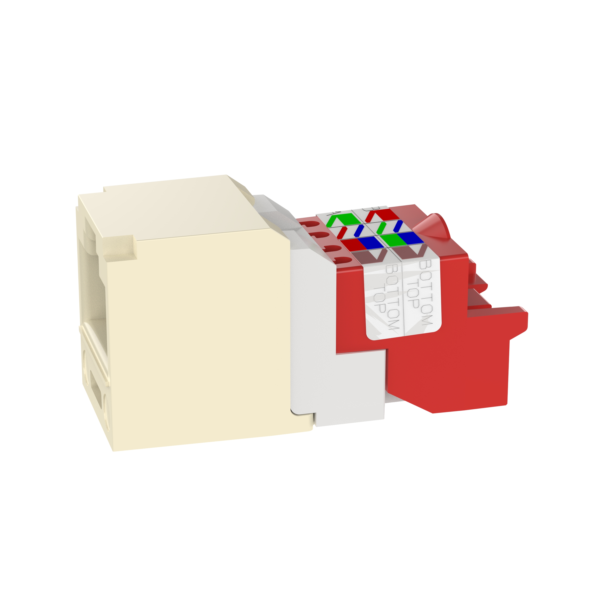 UTP RJ45 Cat 5e TP-Style Jack Module, Electric Ivory