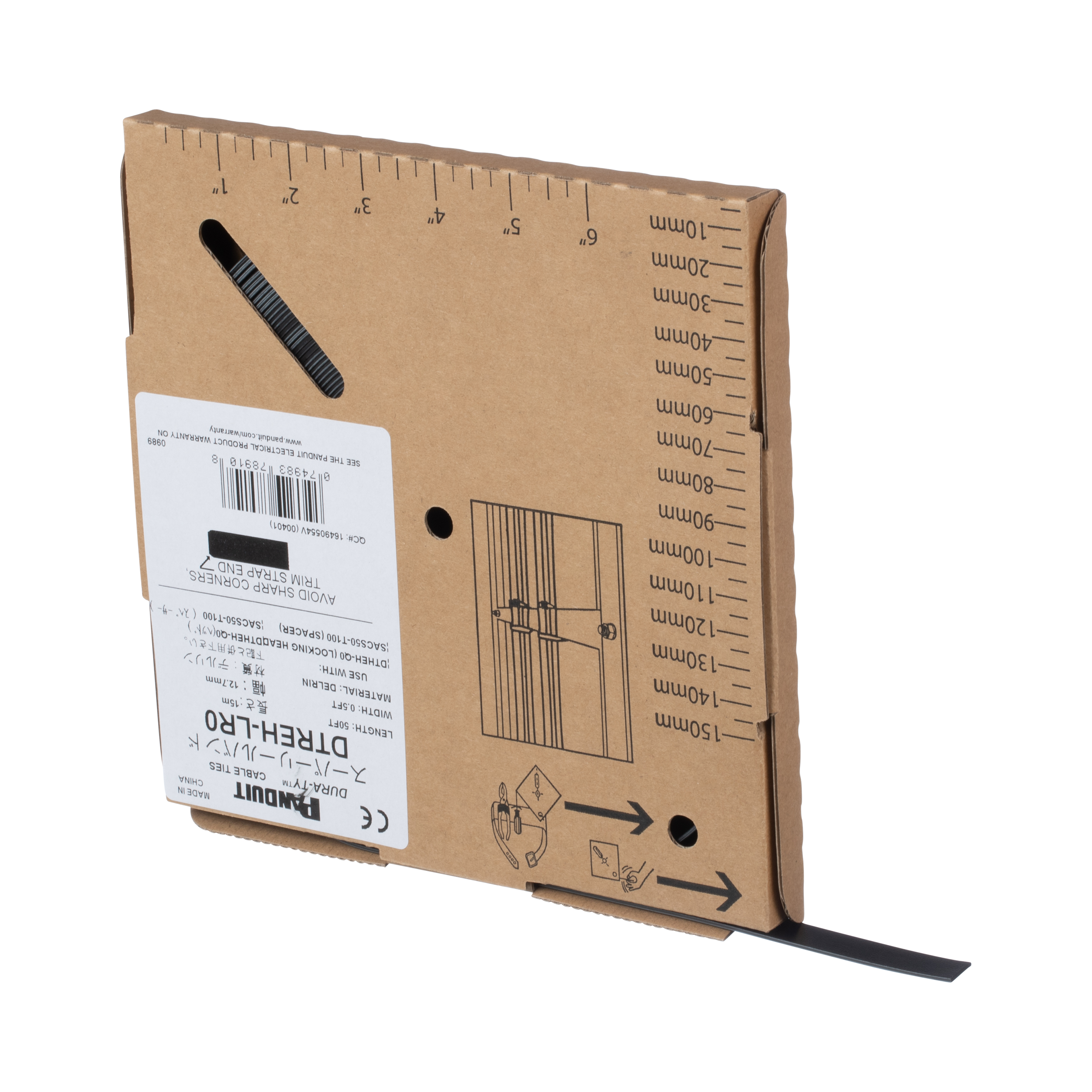 Dura-Ty Cable Tie Kit,Blk,Acetal,UV, 15240x12.7mm,1112N, PK1