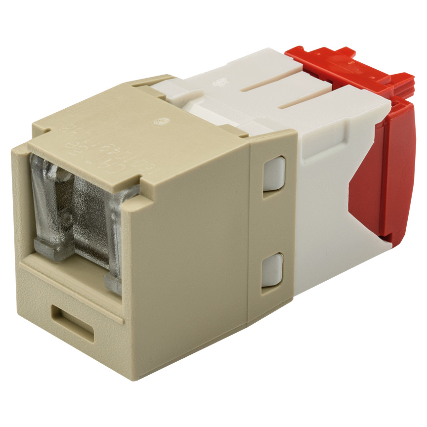 UTP RJ45 Cat 5e Shuttered TG Jack Module, Electric Ivory