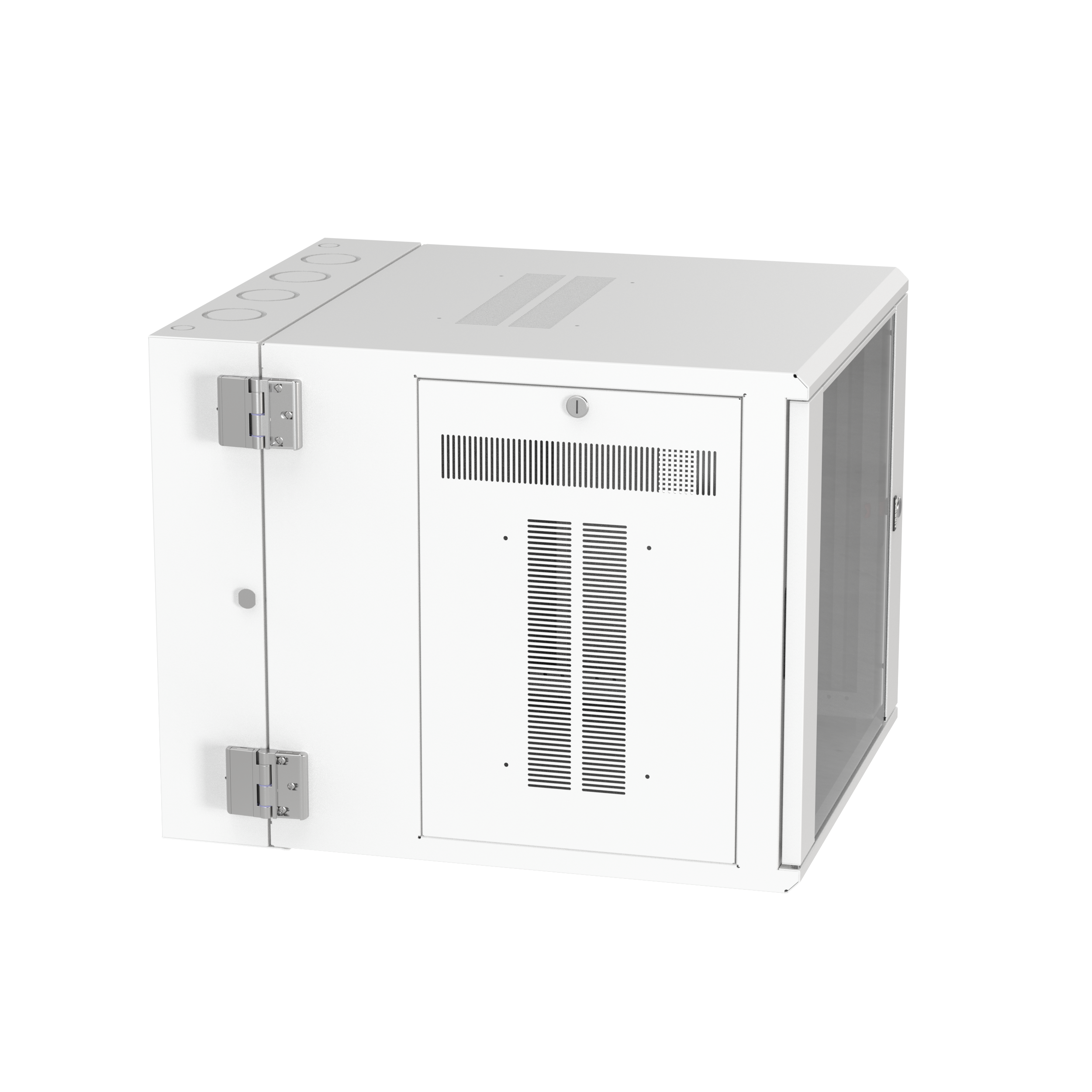 PanZone® Duvar Montajlı Kabin, 12RU, 30" Derinlik, Camlı Kapı, Beyaz