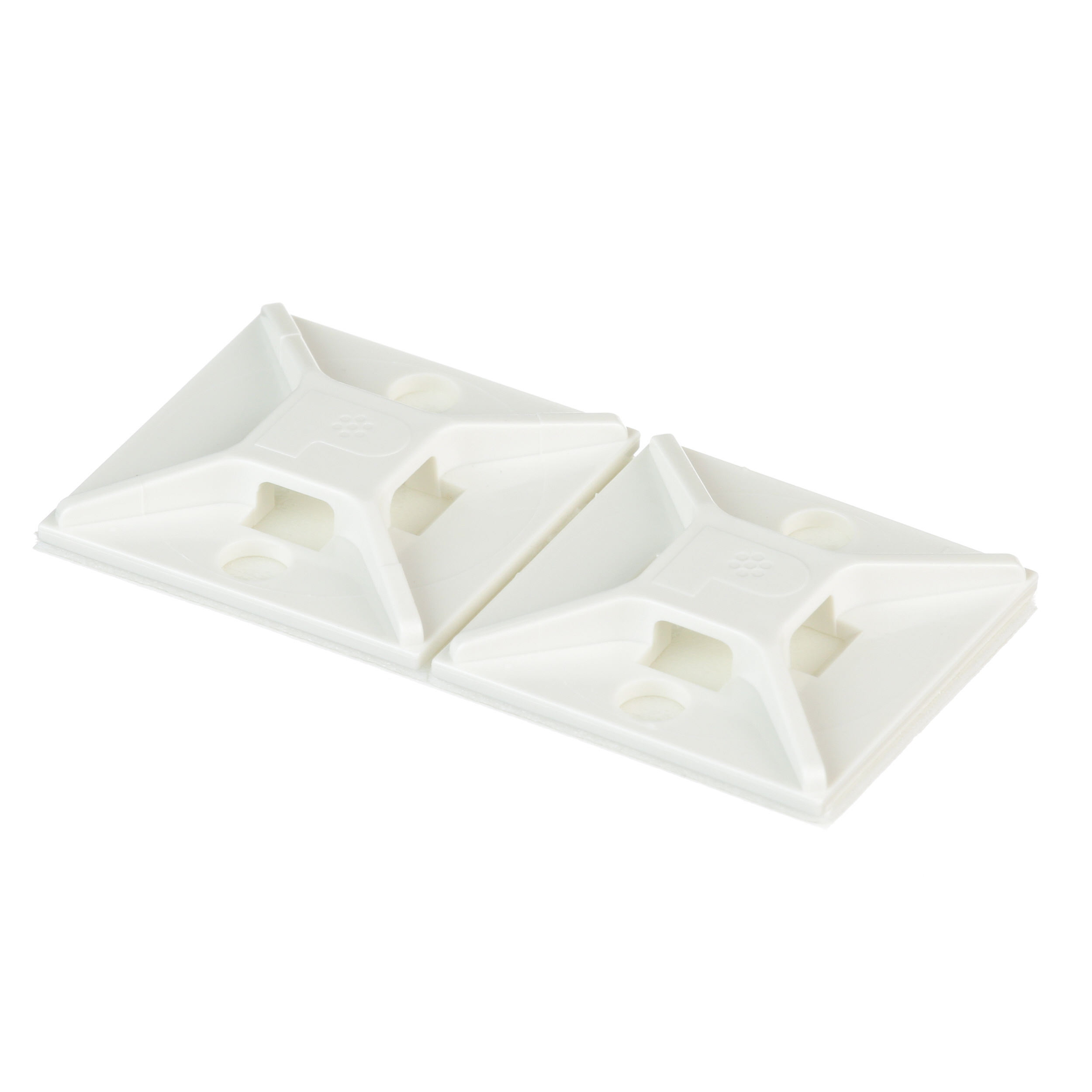Kablo Bağı Montajı, Beyaz, ABS, Kauçuk Yapışkanlı, 25.4x25.4mm, 100'lü Paket