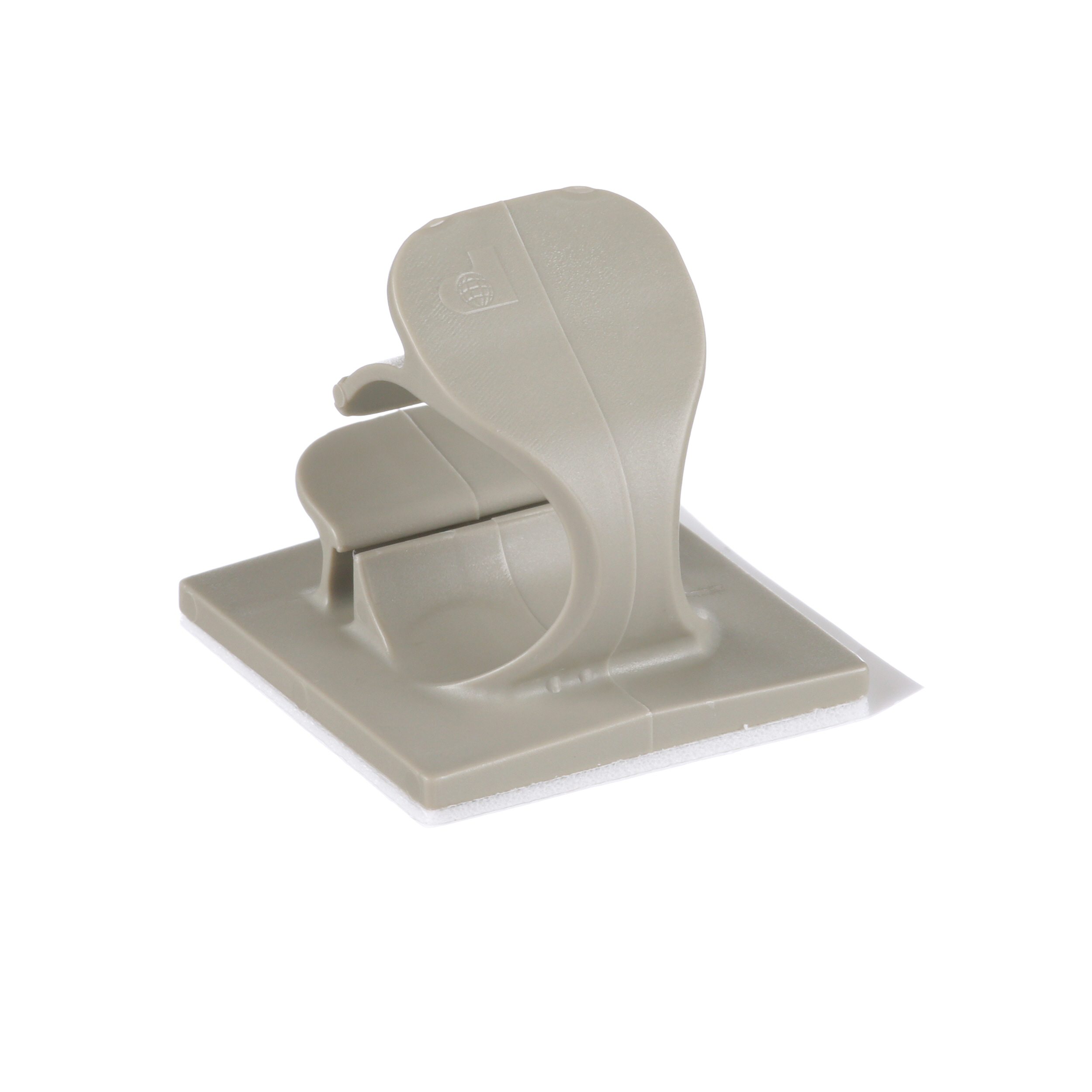 Kablo Klipsi, Gri, PA 6.6, Kauçuk Yapışkanlı, 25.4x25.4mm, 500'lü Paket