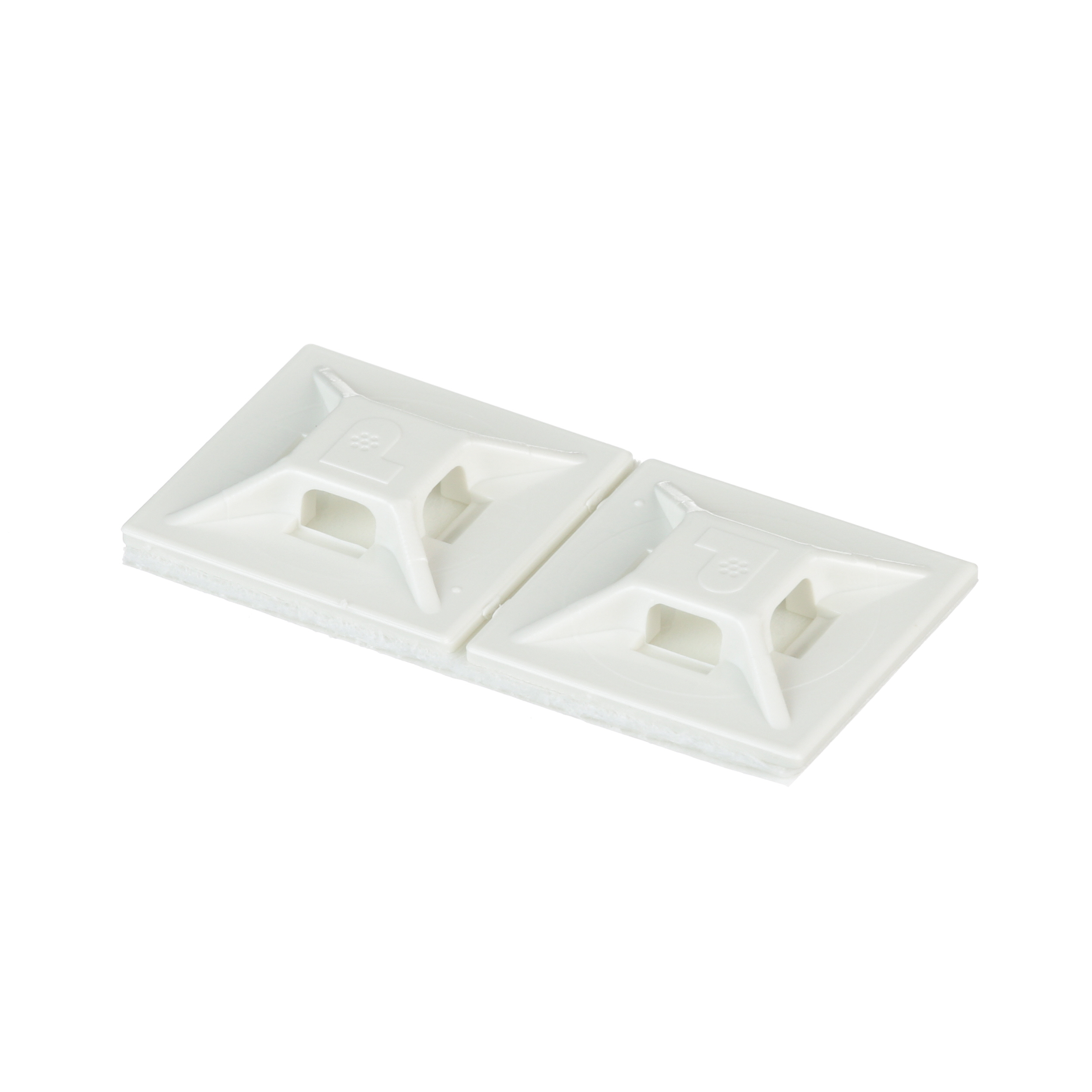 Kablo Bağı Montajı, Beyaz, ABS, Kauçuk Yapışkanlı, 19.1x19.1mm, 100'lü Paket