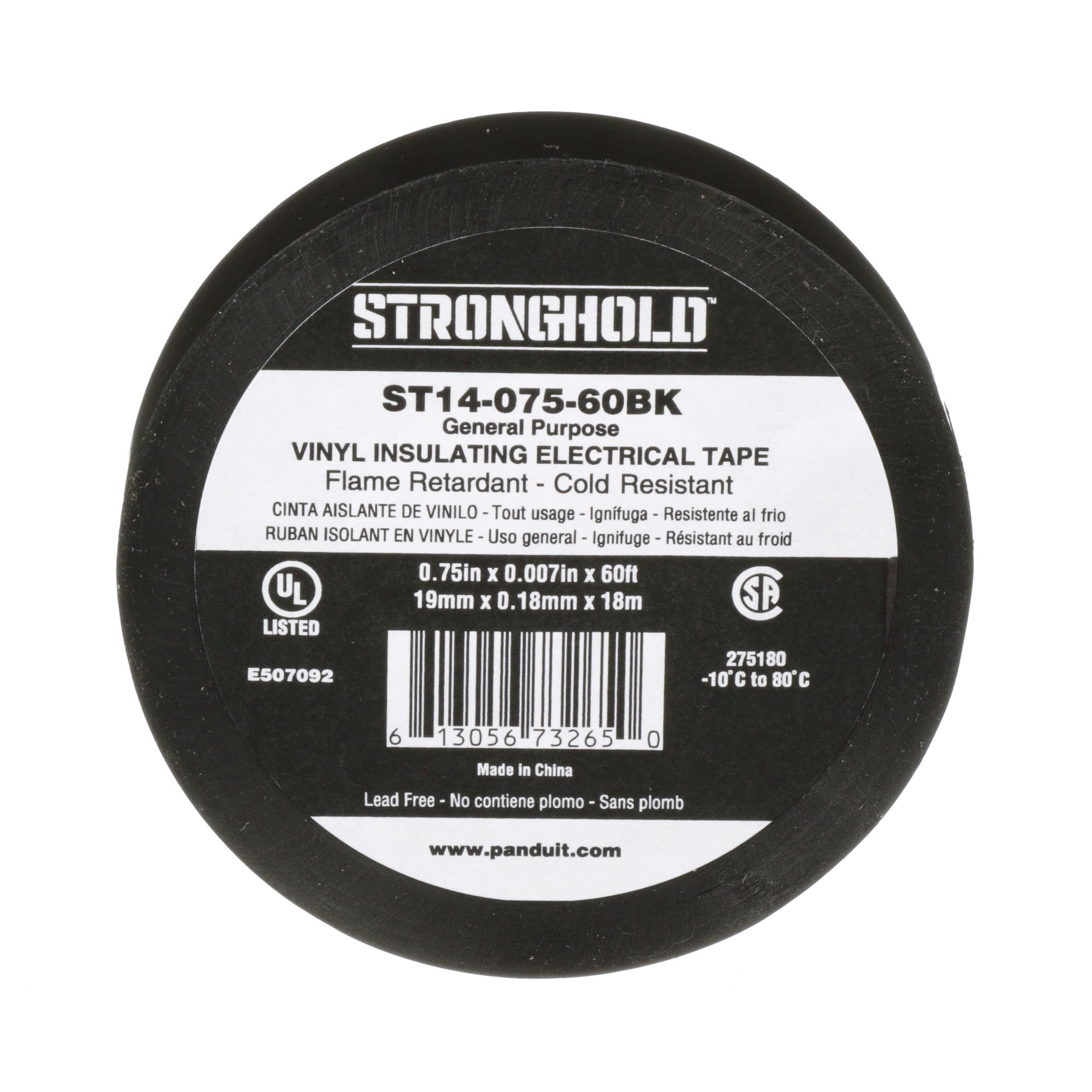 Elektrik Bandı, Siyah, PVC, Genel Amaçlı, 19.05mm, 0.18mm, 10'lu Paket