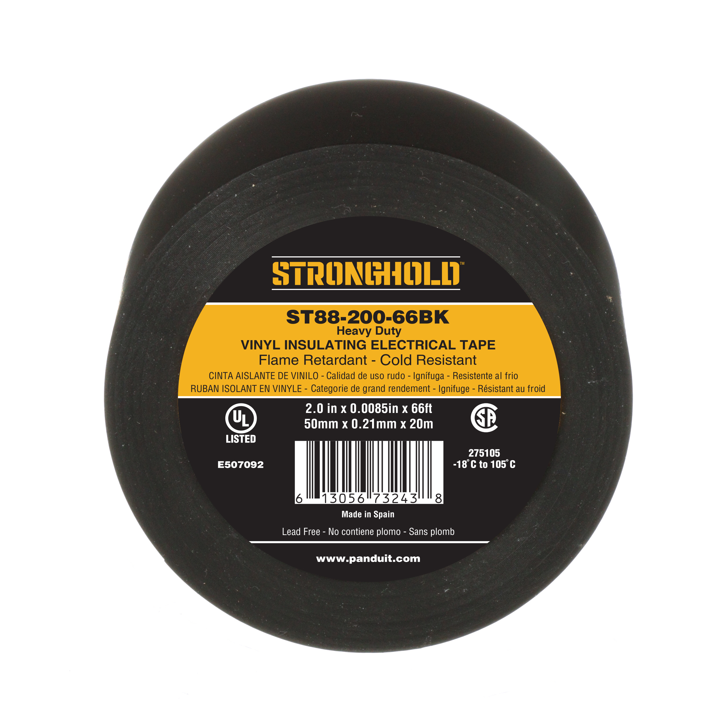 Elektrik Bandı, Siyah, PVC, Ağır Hizmet, 50mm, 0.21mm, Paket 1