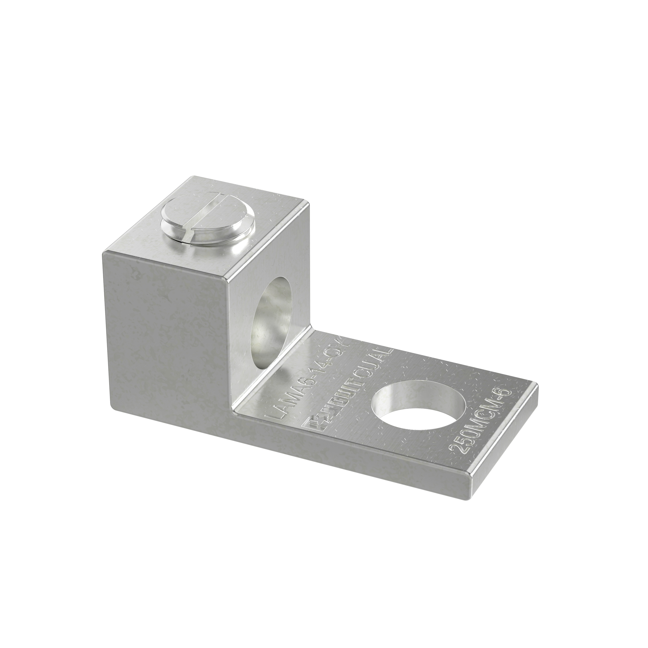 Pan-Lug™ LAMA1/0-14-L Al Mech,1/0, Kalay Kaplı, 1 delikli, 1/4" Somun, 50'li Paket