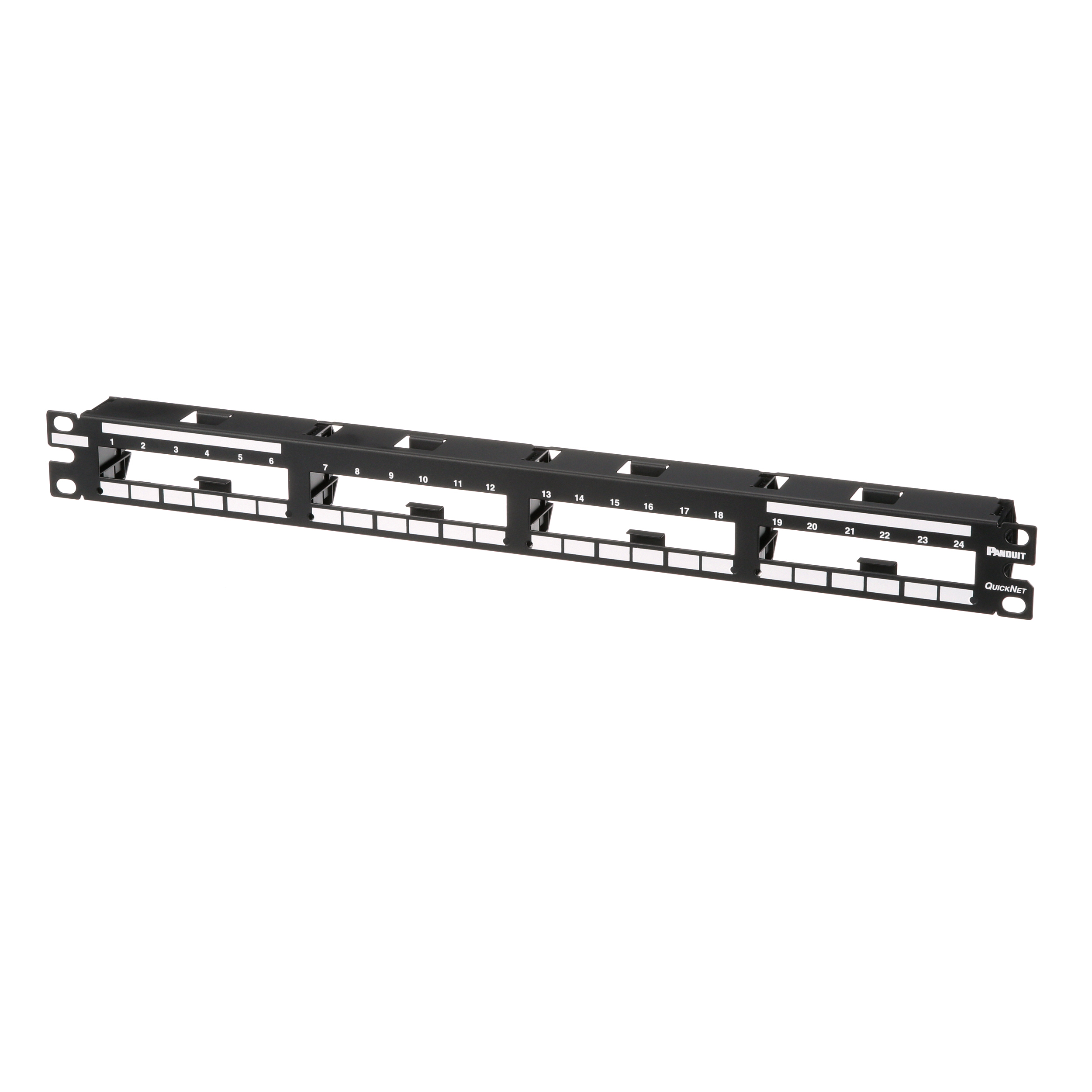 QuickNet™ Yama Paneli, 24 Port, 1 RU, Siyah