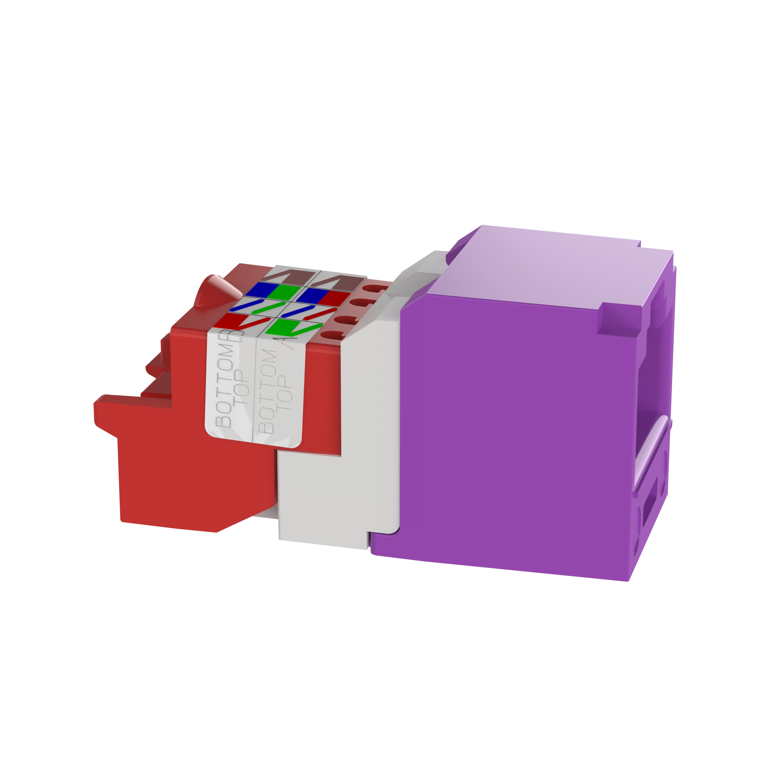 UTP RJ45 Cat 5e TP-Style Jack Module, Violet