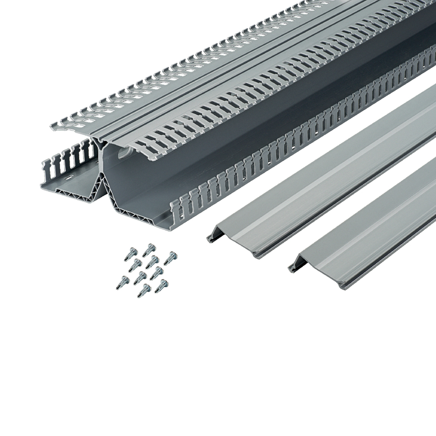DIN Ray Kablo Kanalı, Açık Gri, PVC, 79.9x184.1mm