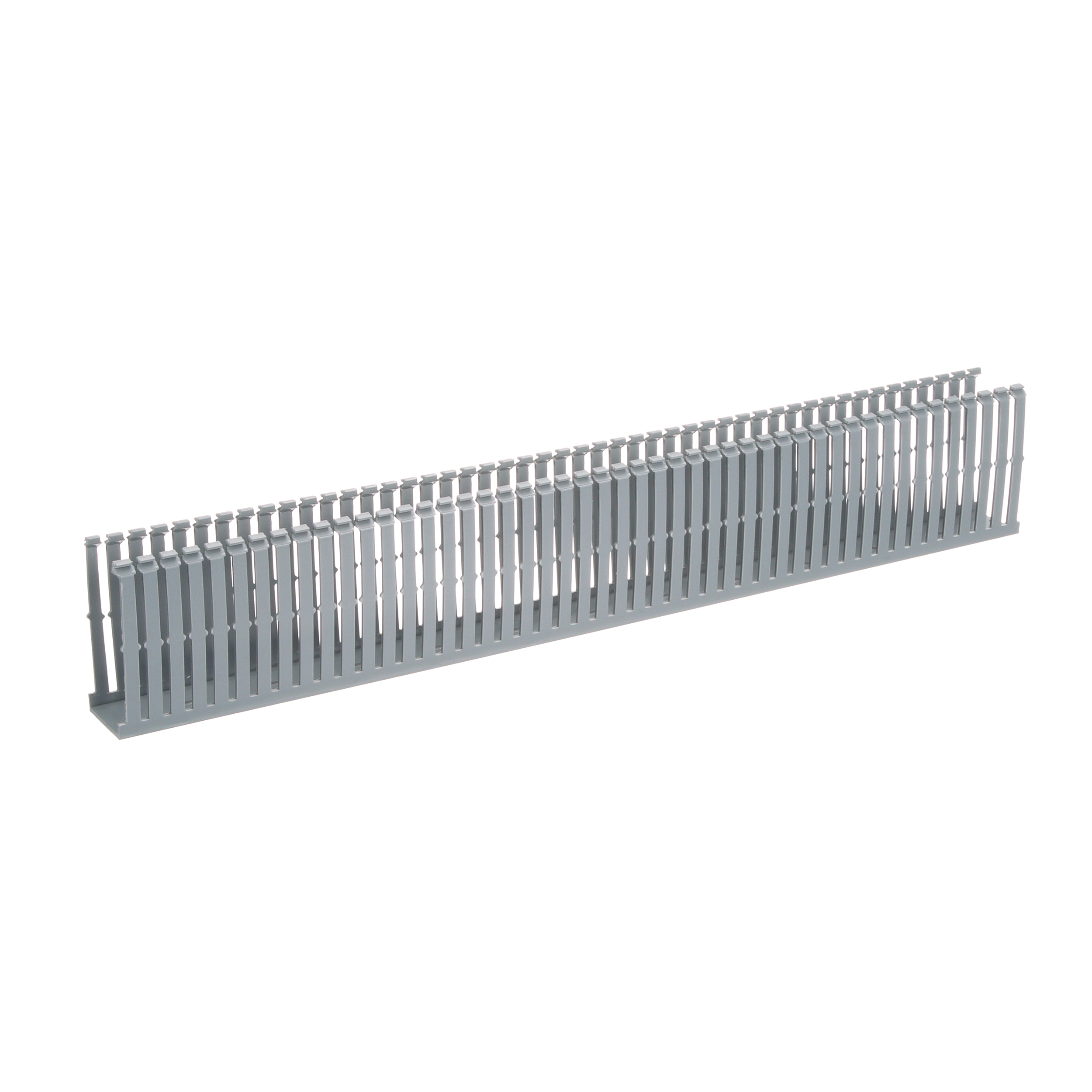 Dar Oluklu Kablo Kanalı, PVC, 1,5 İnç x 4 İnç x 6 Feet, Açık Gri