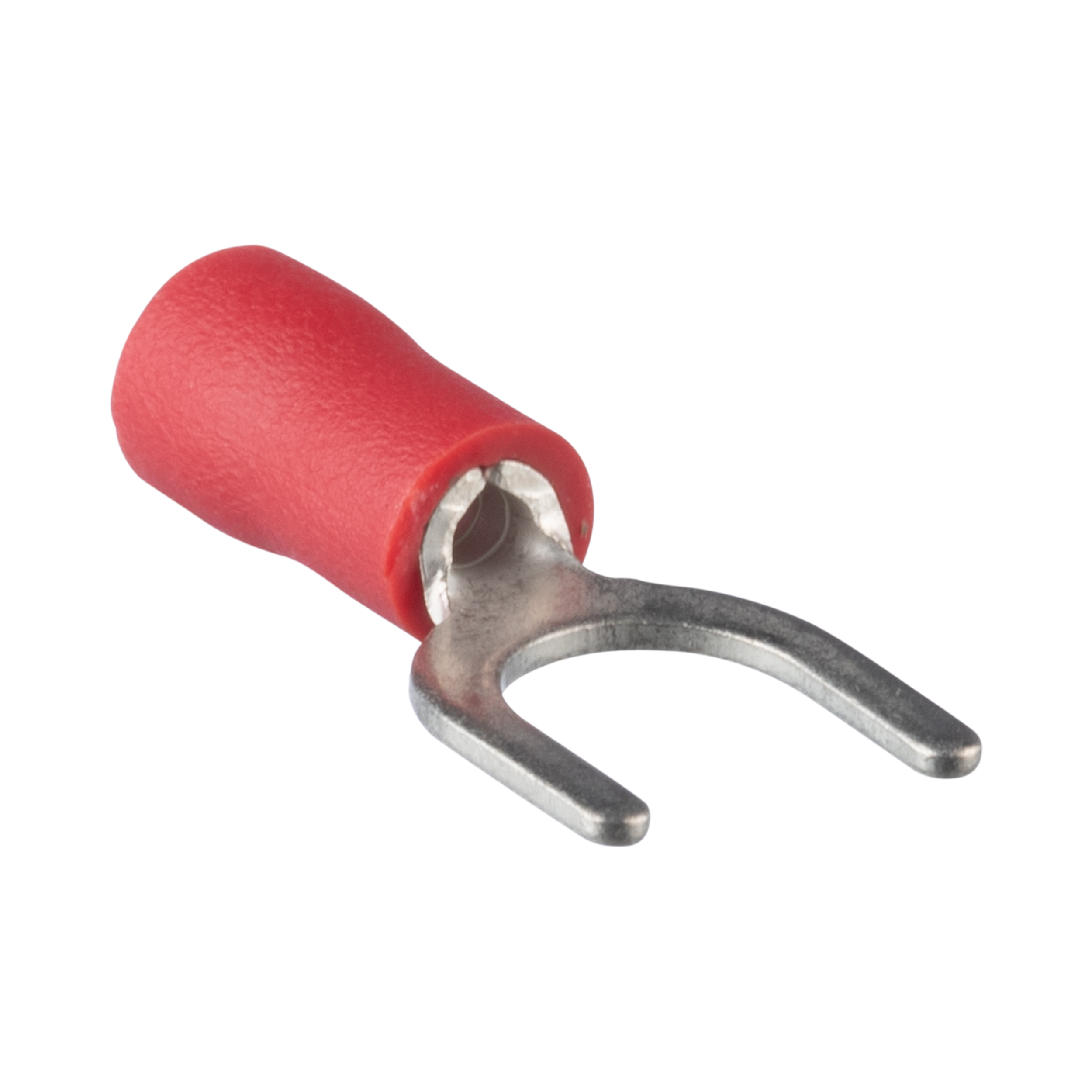 Gevşek Parça Çatalları, Kırmızı, Vinil, 6.4mm Gövde, 1.5mm², 25'li Paket