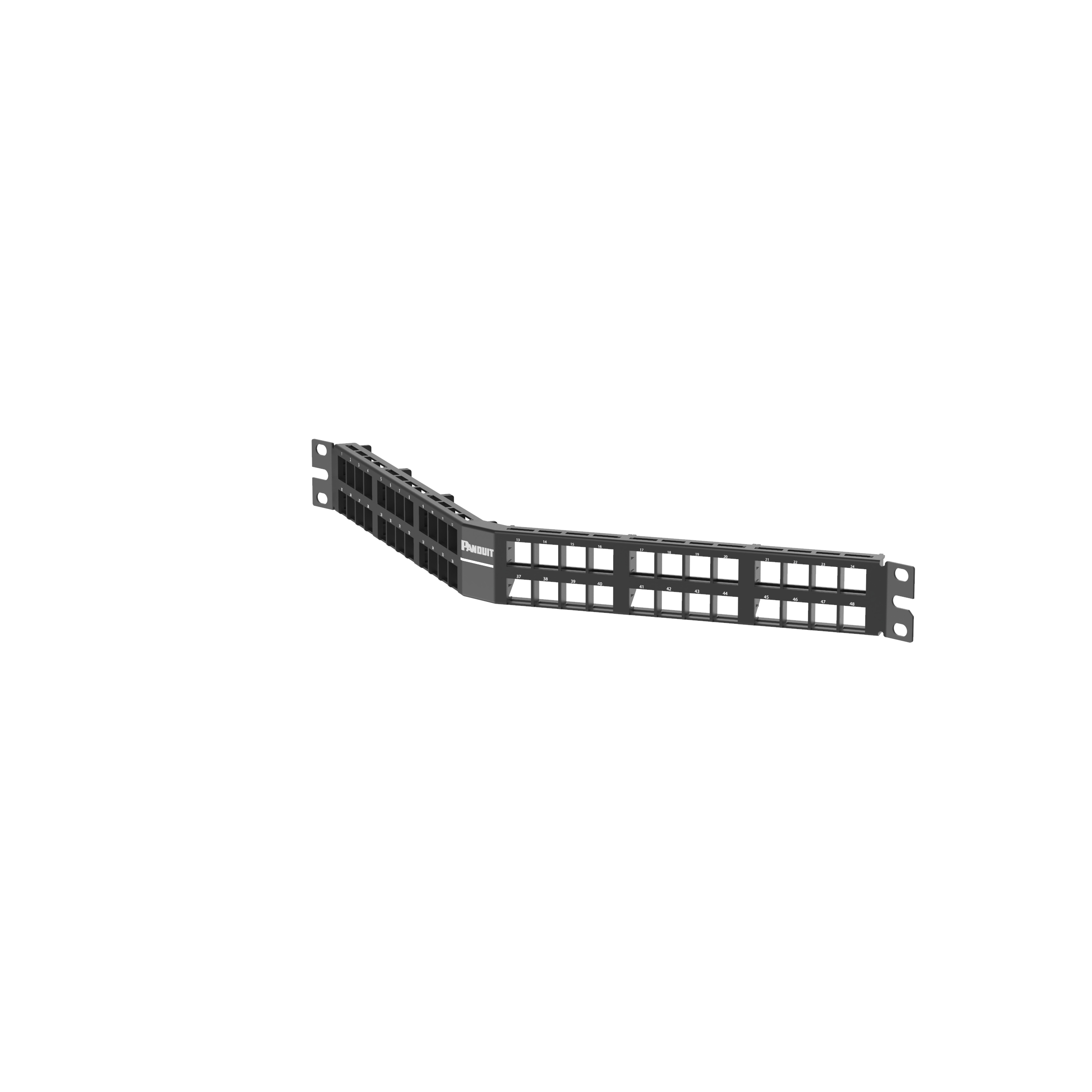 NetKey® Dik Açılı Yama Paneli, 48 port, 2 RU, BL