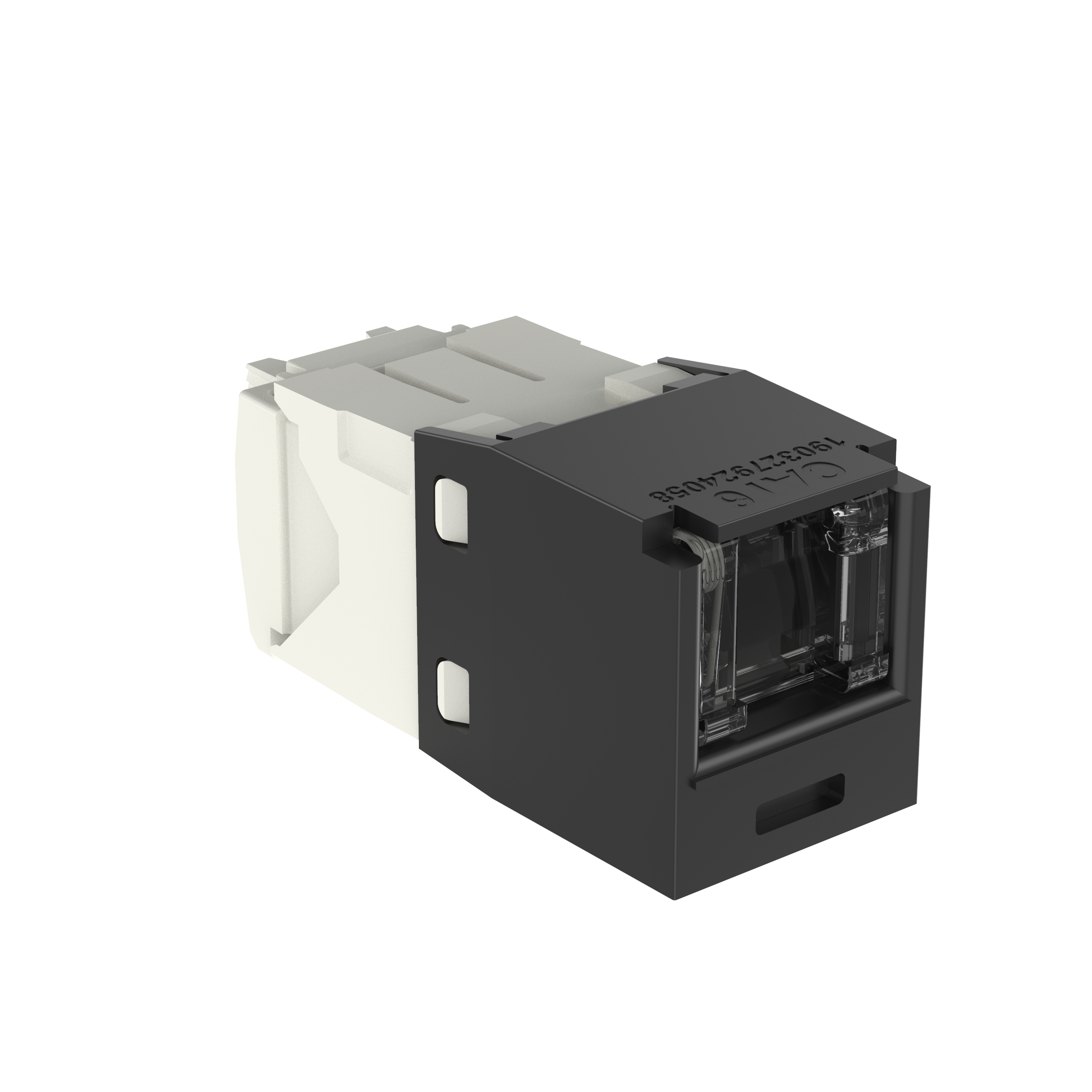 Mini-Com® RJ45 Cat 6 Shuttered TG Jack Module, BL