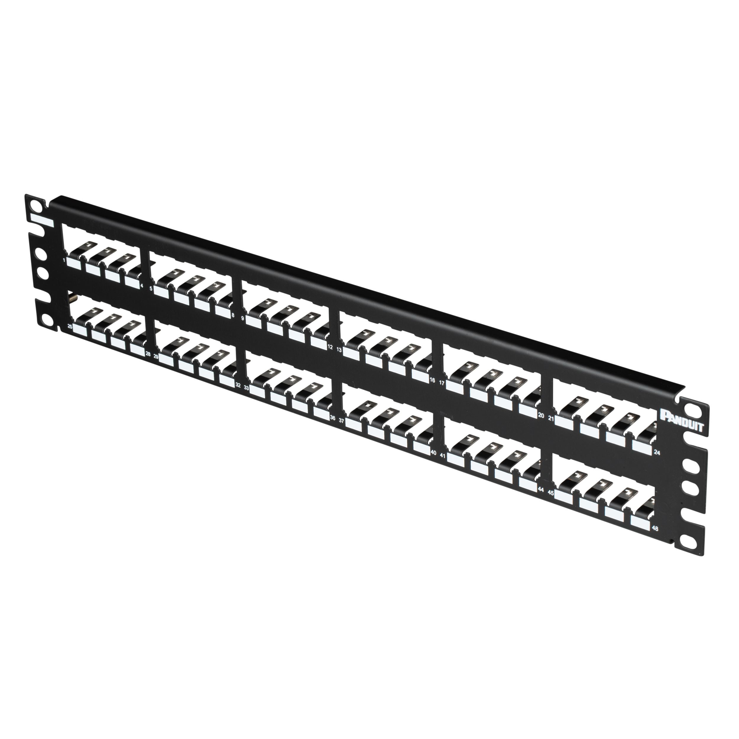 Mini-Com® Yama Paneli, 48 Port, 2 RU, Siyah