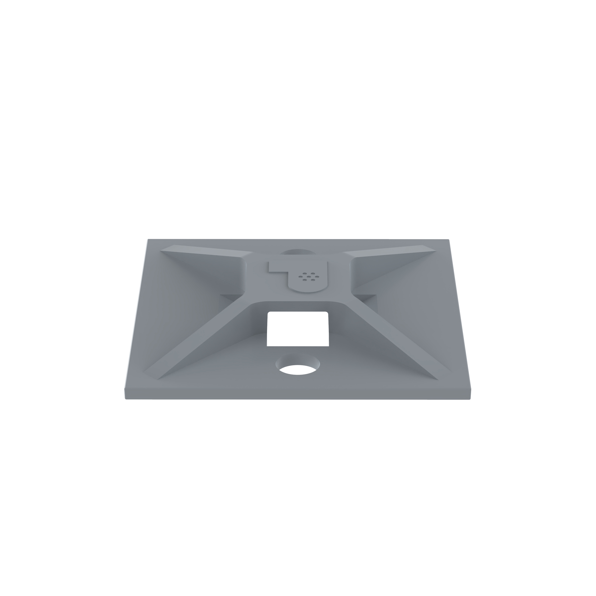Kablo Bağı Montajı, Yapışkanlı, 1"x1" (25.4mm x 25.4mm), GRY, Paket 100