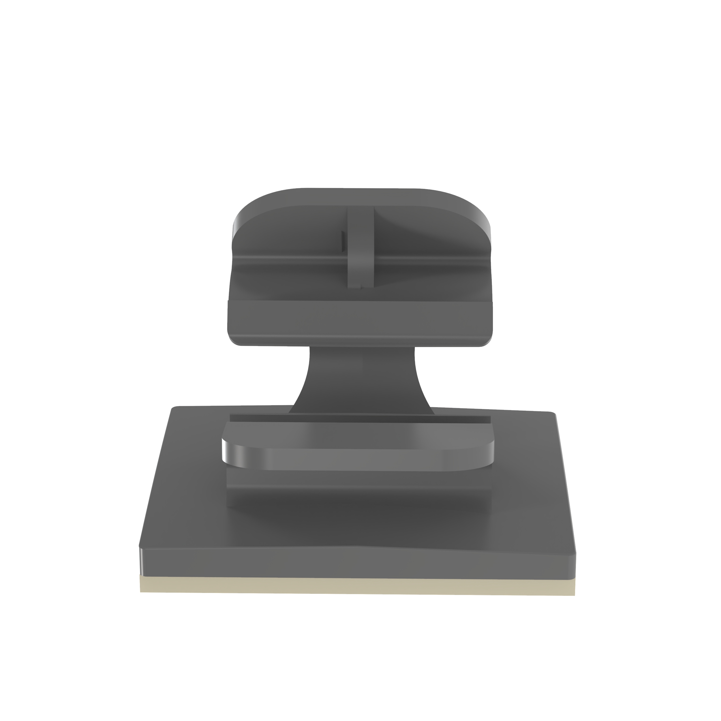 Kablo Klipsi, Gri, PA 6.6, Kauçuk Yapışkanlı, 22.4x25.4mm, 500'lü Paket