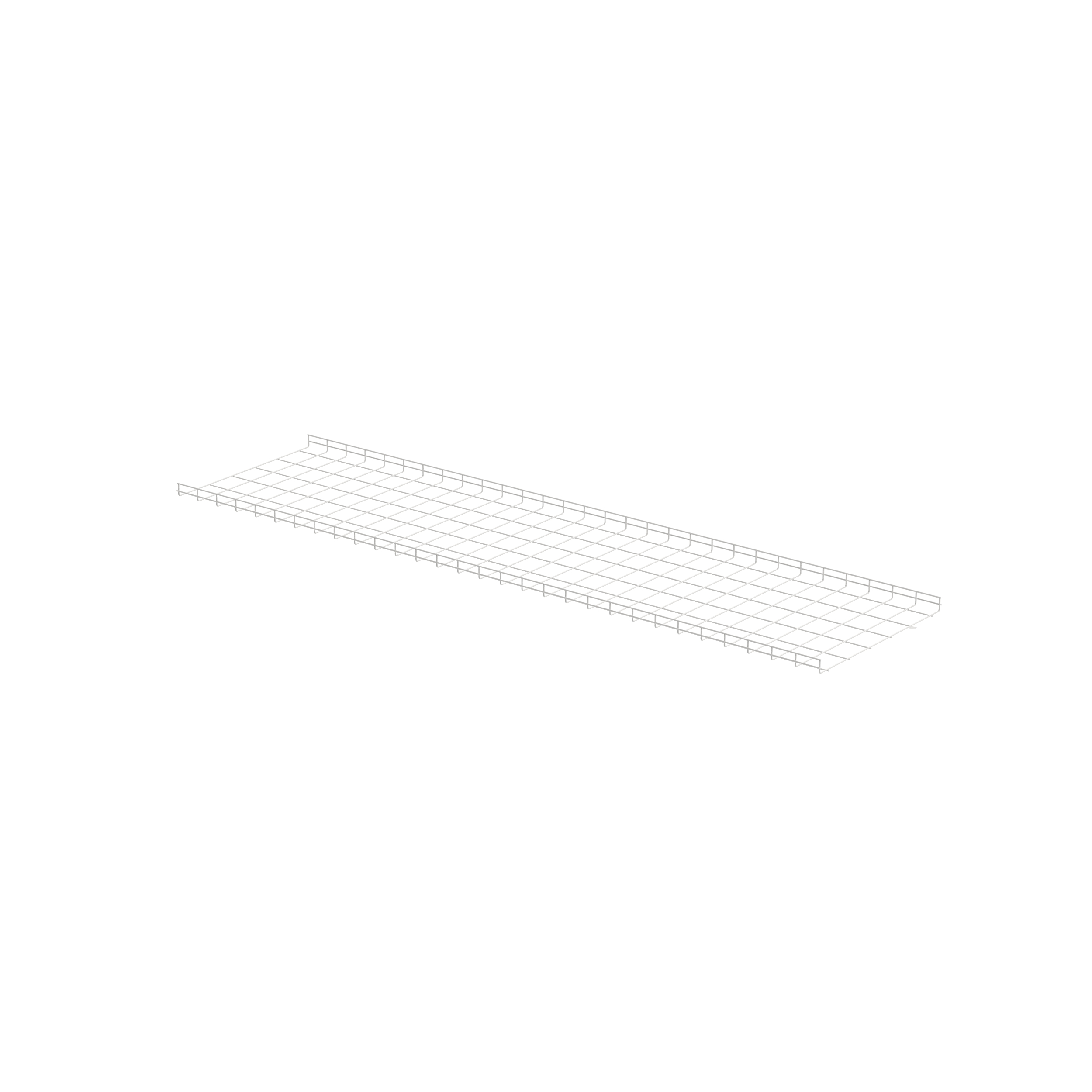 Kablo Sepeti 2" Yükseklik x 30" Genişlik, Beyaz Toz Kaplı