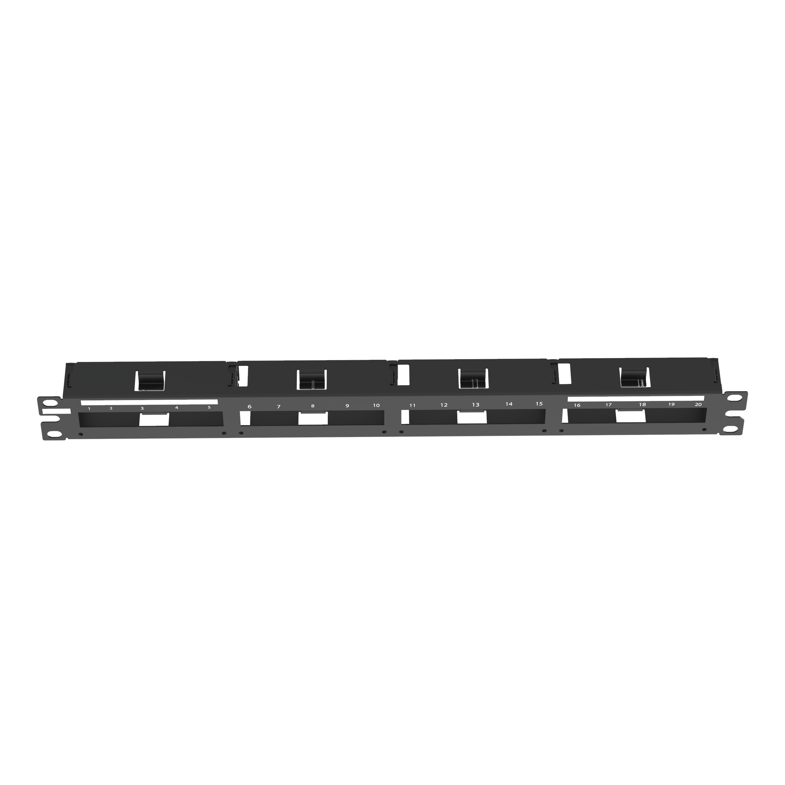 QuickNet™ Korumalı Yama Paneli, 24 Port, 1 RU, Siyah