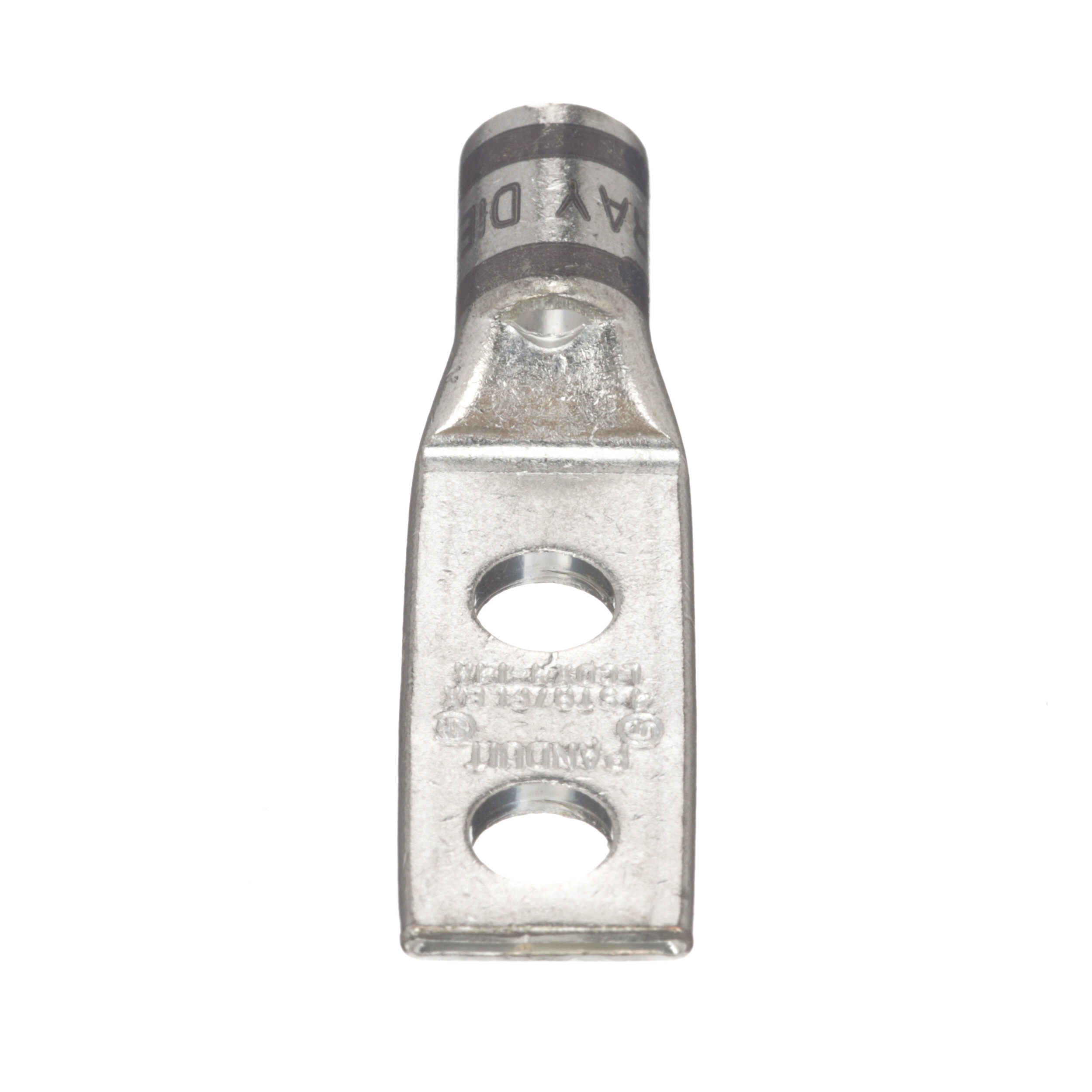 Cosse 4 AWG Cu;2 trous 1/4&Prime;;espacement 0,63&Prime;;fût stand.;fenêtre inspect.;Cdt.50