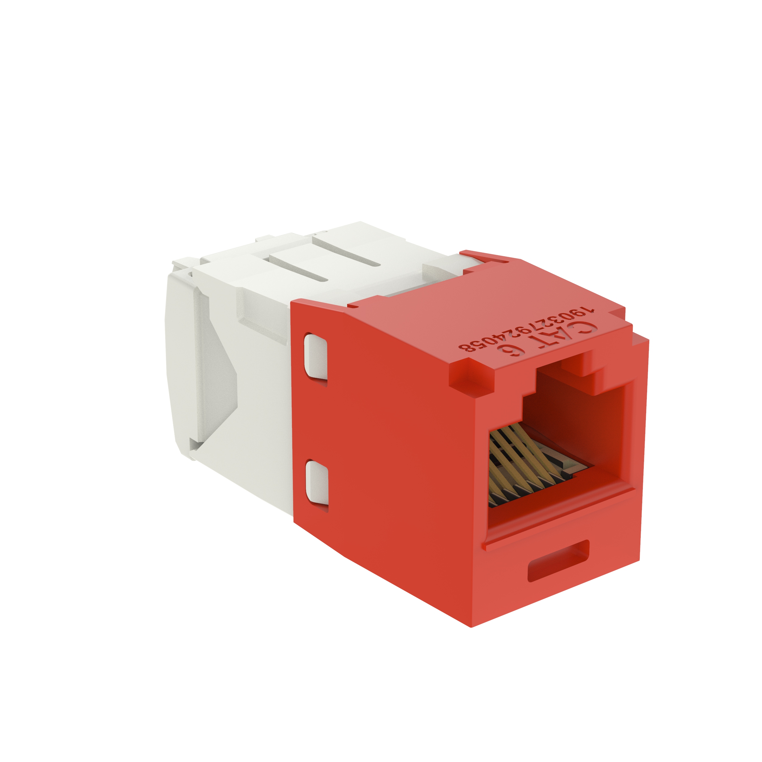 Mini-Com® UTP RJ45 Cat 6 TG Jack Module, Red