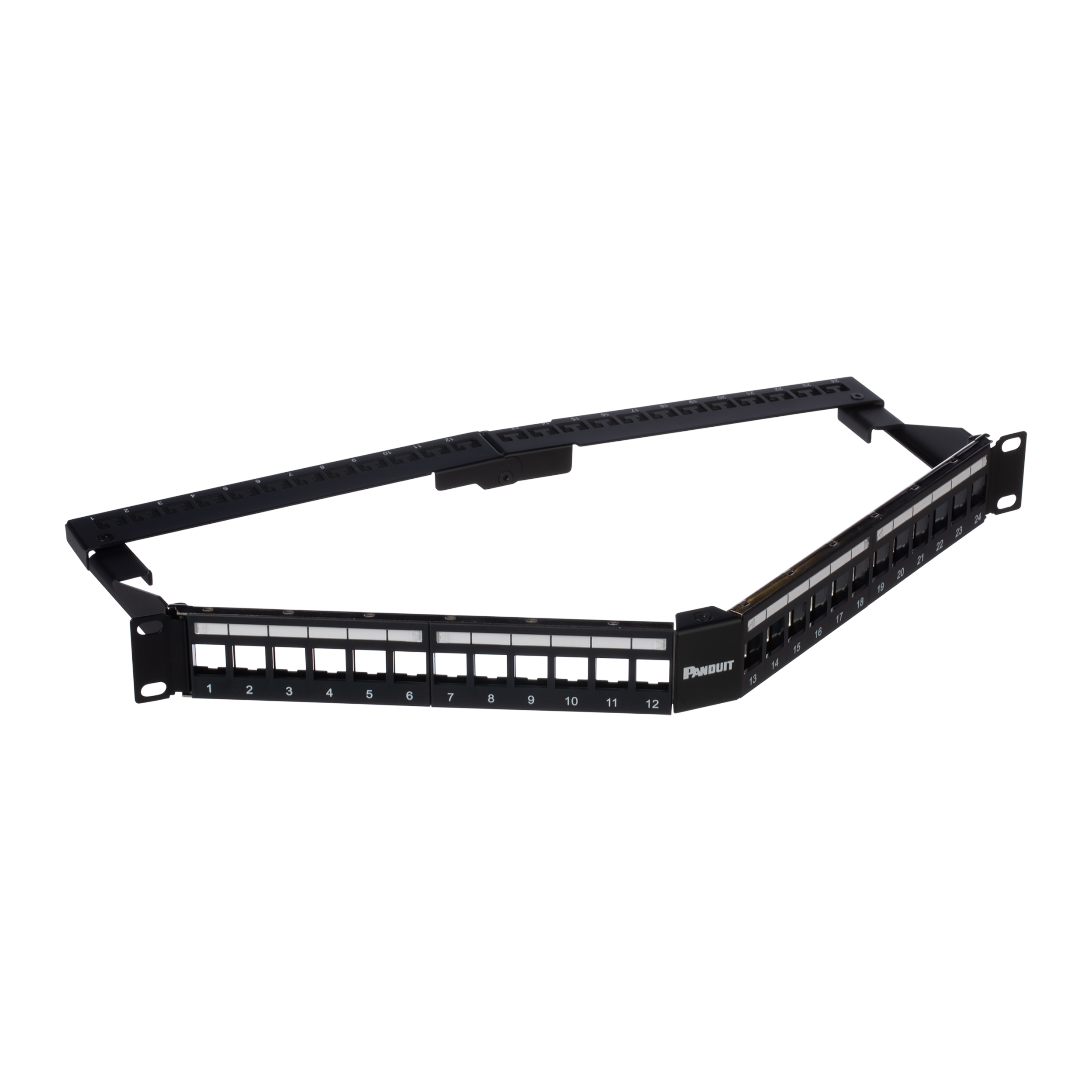 Keystone Açılı Tamamı Metal Patch Panel, 24 Port, 1 RU