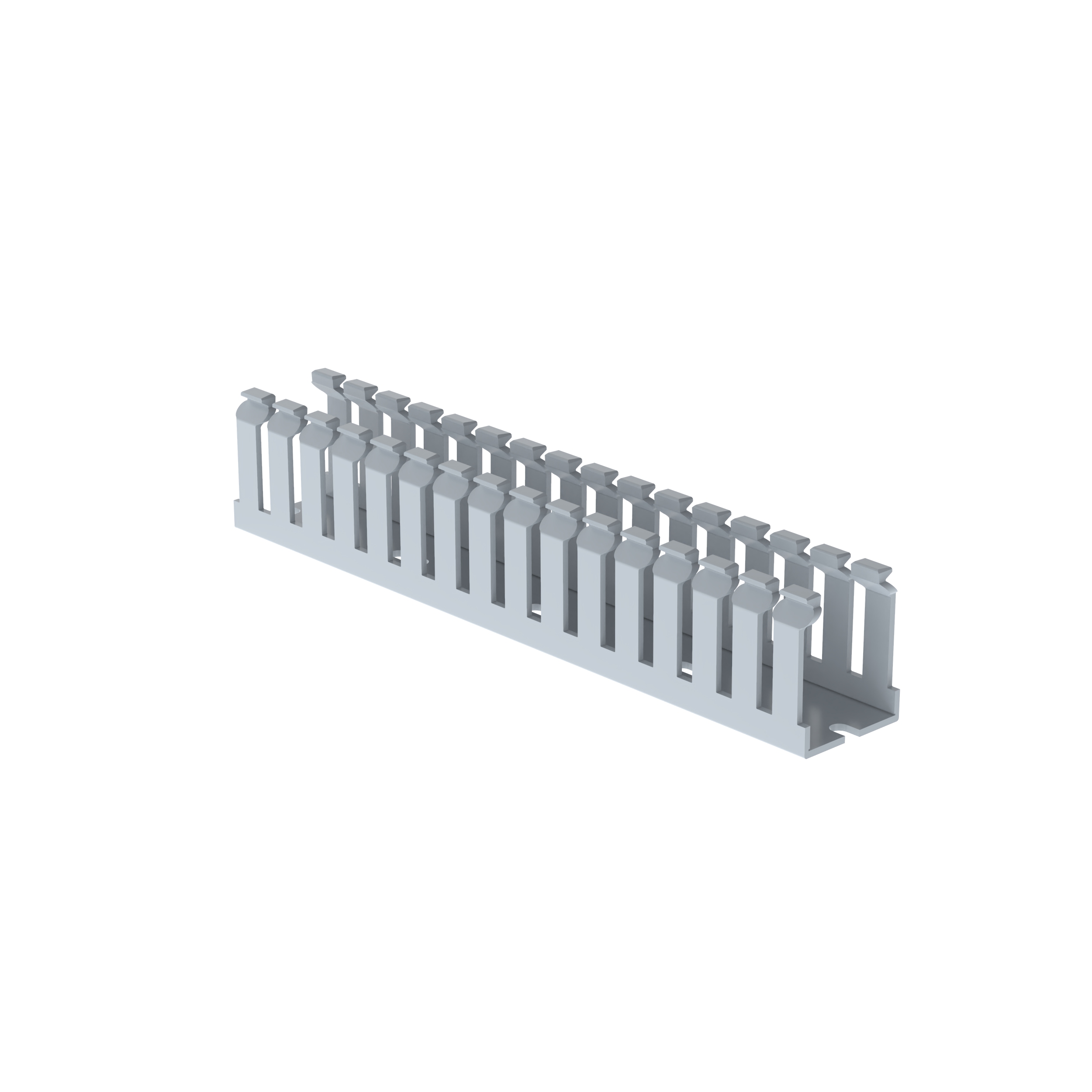 Dar Oluklu Kablo Kanalı, PVC, 2.54 cm x 3.81 cm x 1.83 metre, Açık Gri