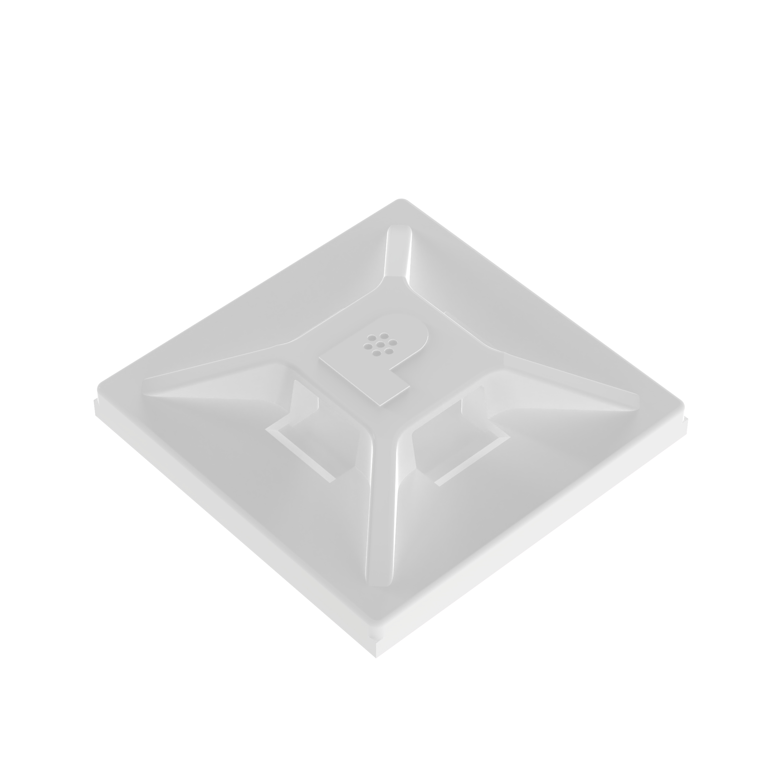Kablo Bağı Montajı, Beyaz, ABS, Akrilik Yapışkanlı, 19.1x19.1mm, 500'lü Paket