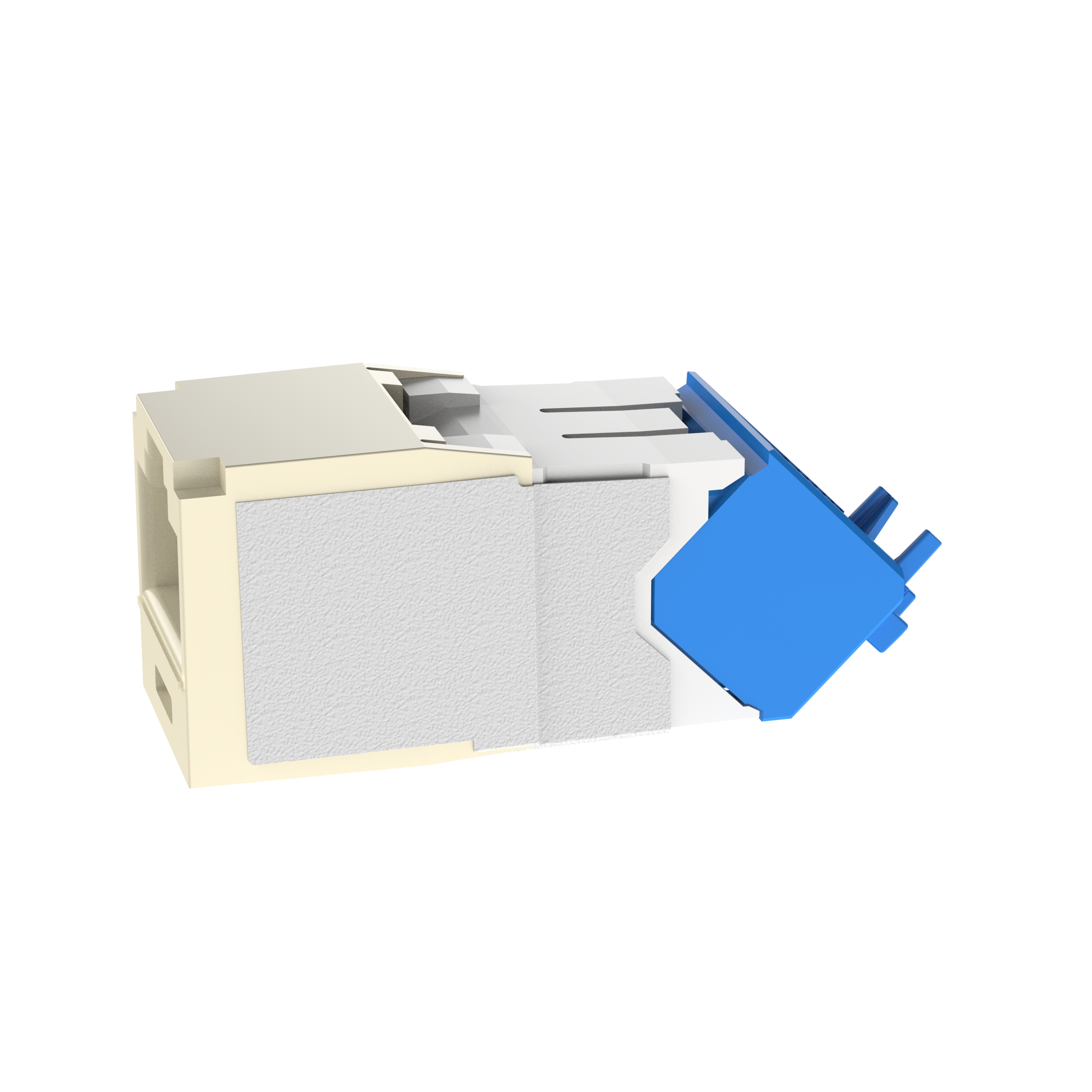 UTP RJ45 Cat 6A Up/Down TG Jack Module, Electric Ivory