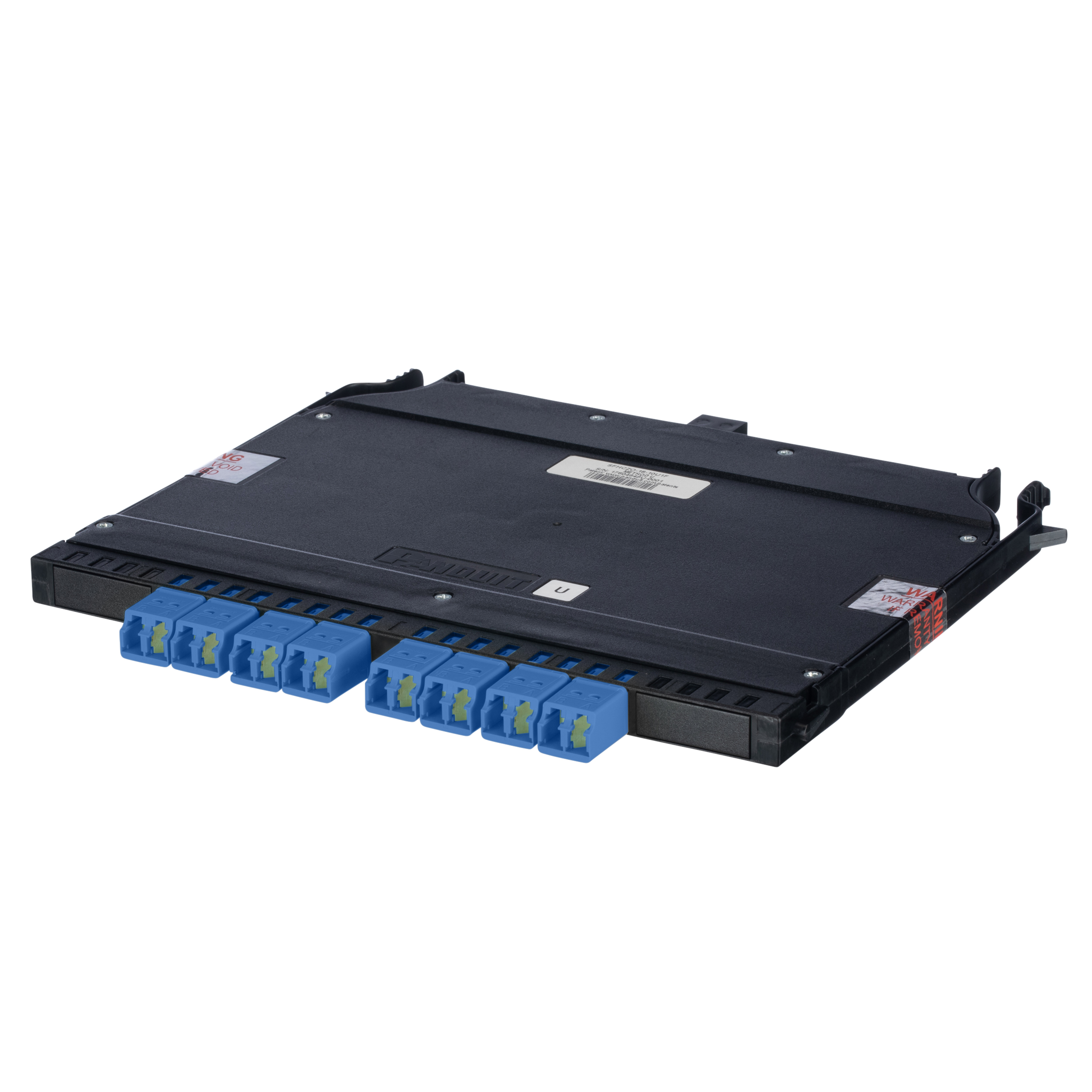 HD Flex™ Cassette with OS2 Singlemode Fiber, Duplex LC for front Connectivity with Blue Adaptors, MTO-16 rear adaptor, Standard IL, Universal pair flipped polarity