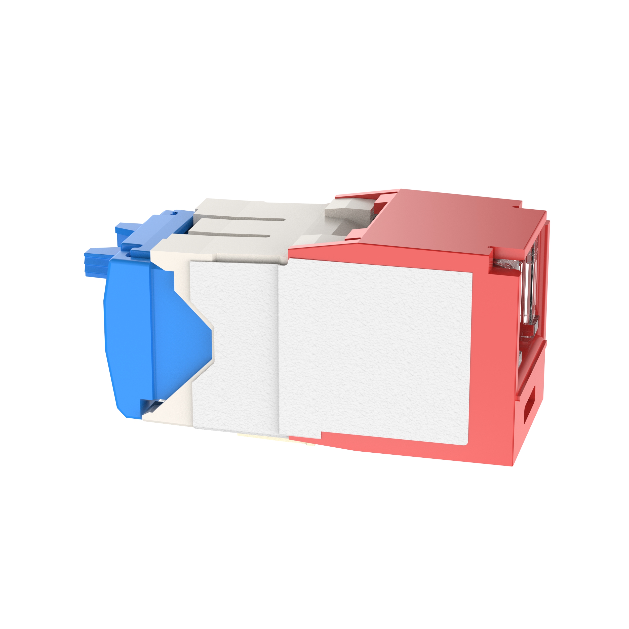 Twisted Pair RJ45 Cat 6A Kapatmalı TG Jak Modülü, Kırmızı