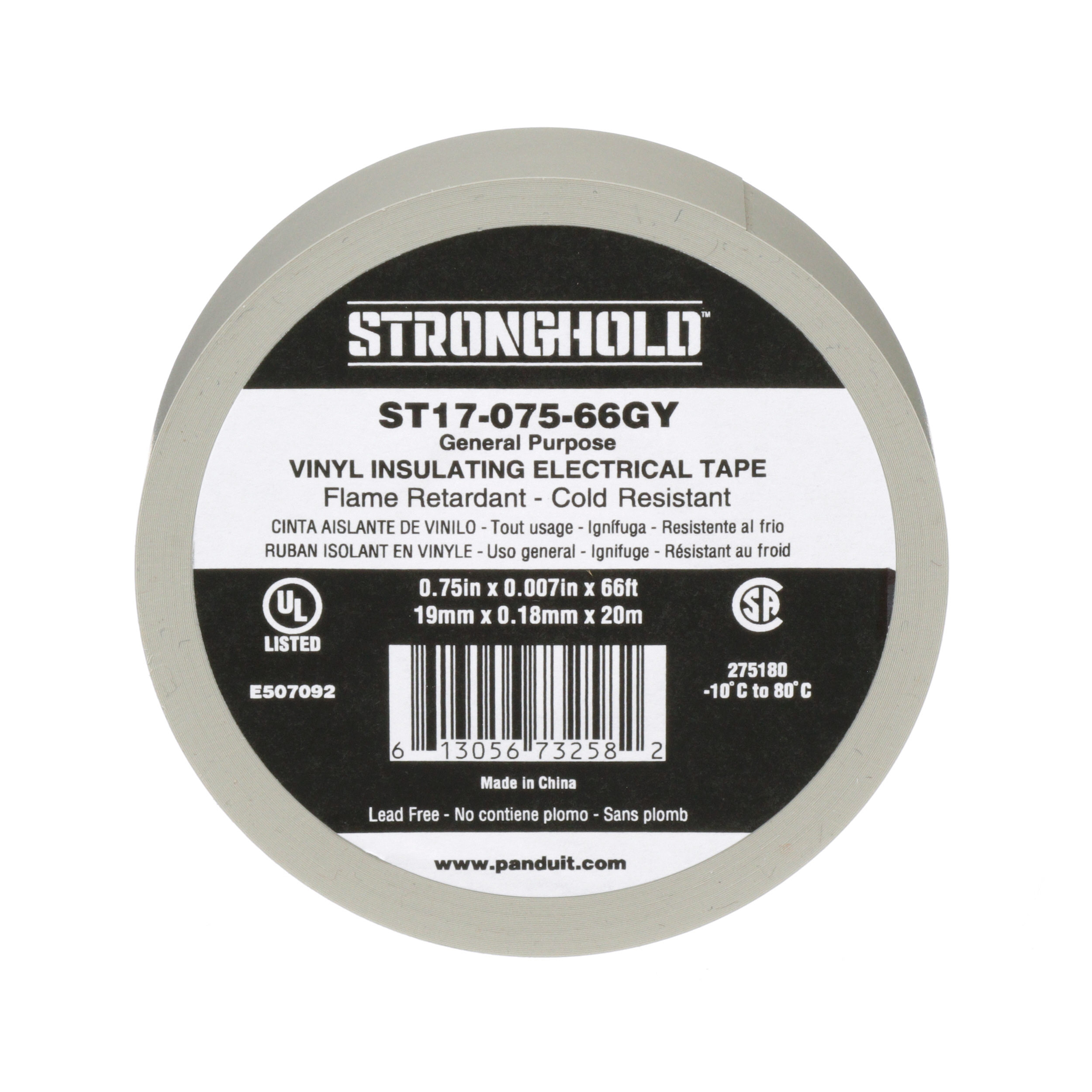 Elektrik Bandı, Gri, PVC, Genel Amaçlı, 19.05mm, 0.18mm, 10'lu Paket