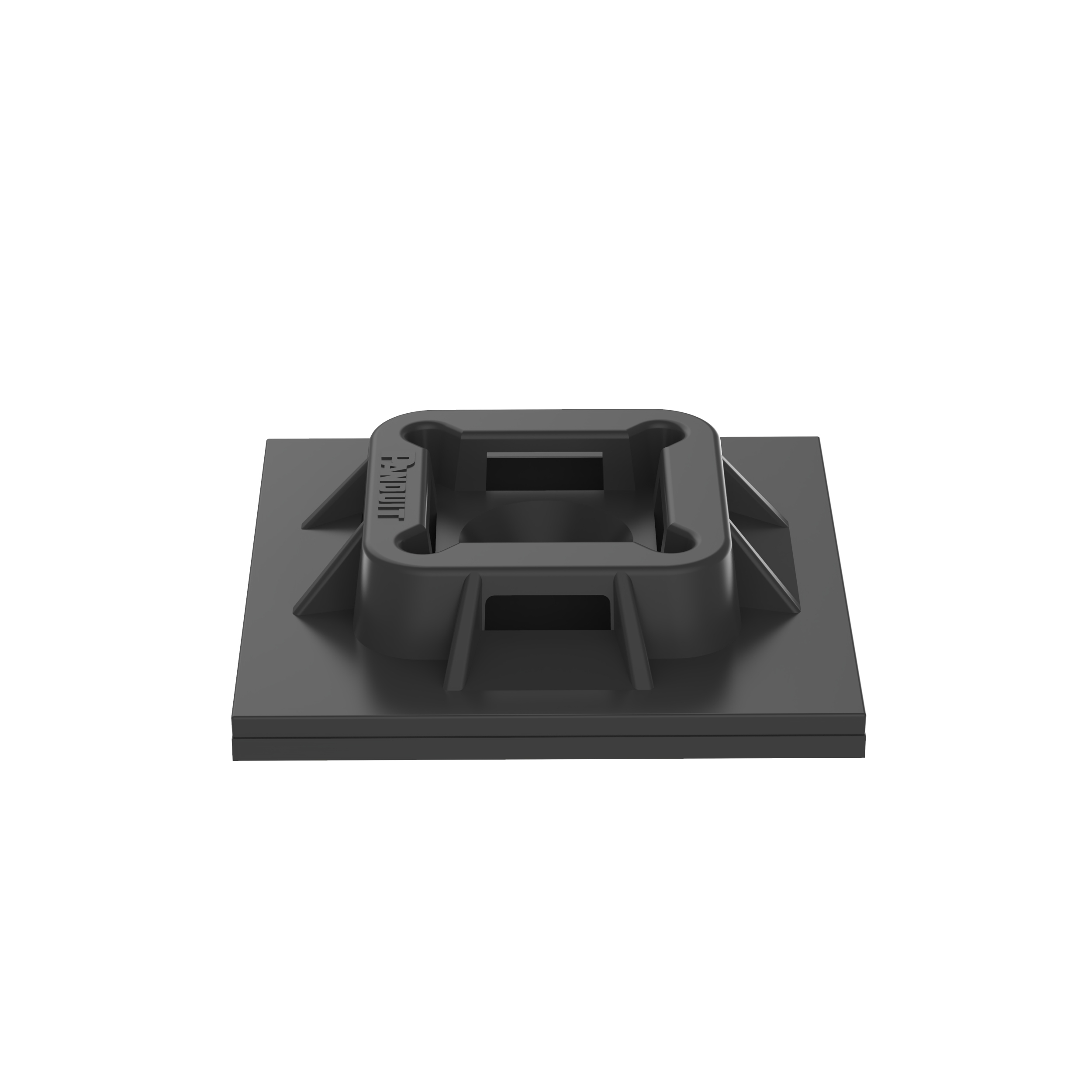Kablo Bağı Montajı, Siyah, UV PA6.6, Akrilik Yapışkanlı, 25.4x25.4mm, 500'lü Paket