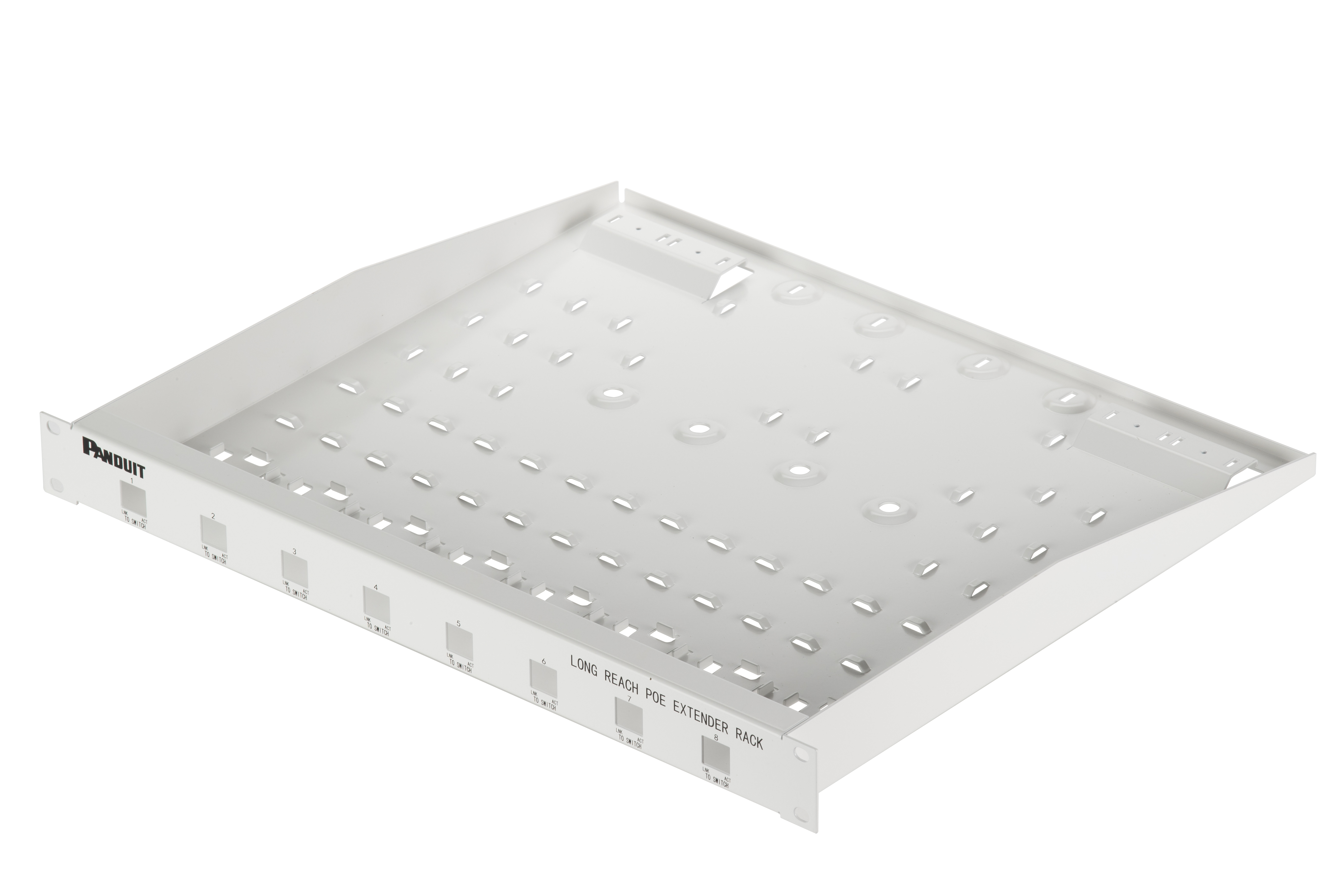 PoE Extender Rack 1Ru White Powdercoat With Black Text