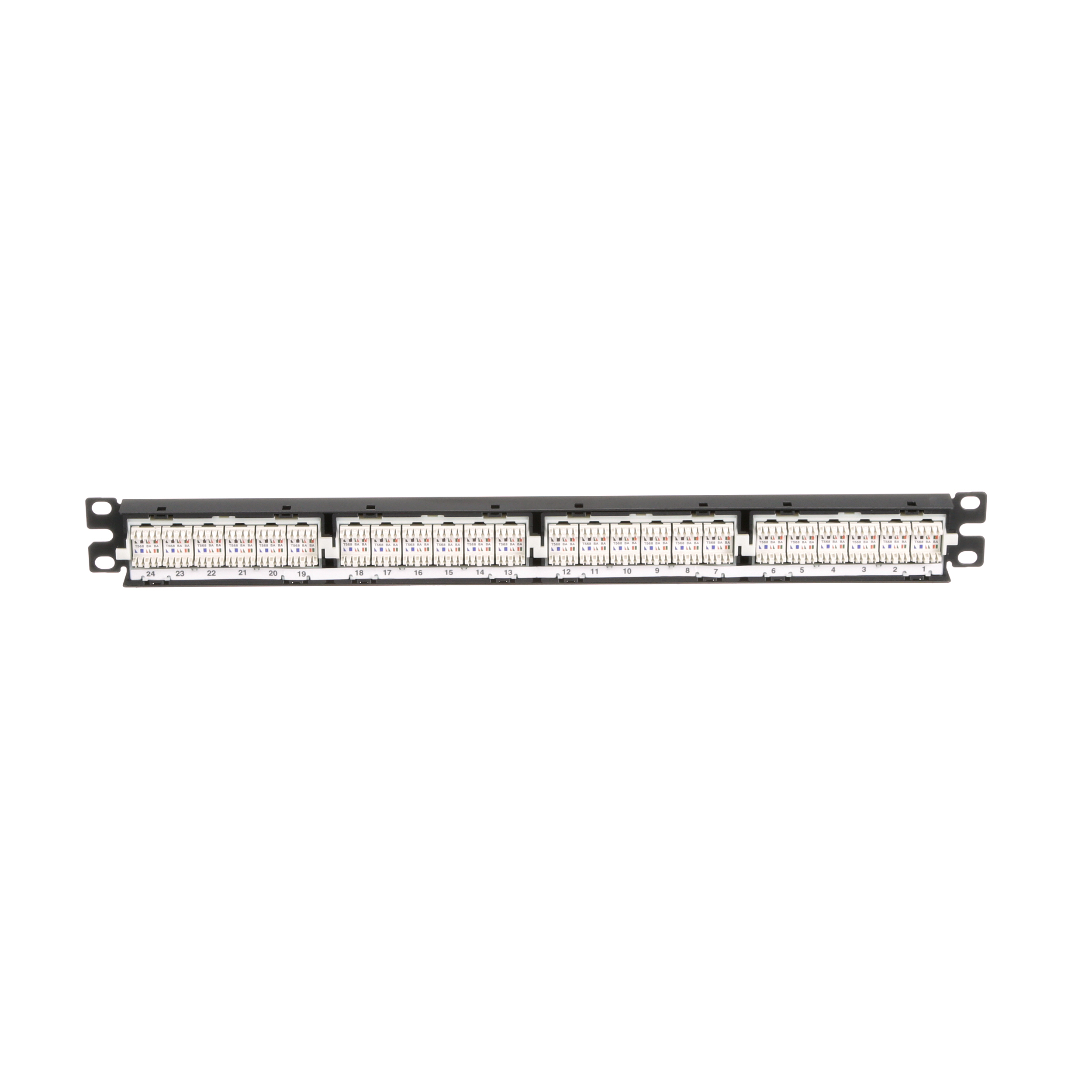 Cat 6 Punchdown Keystone Patch Panel, 24 Port