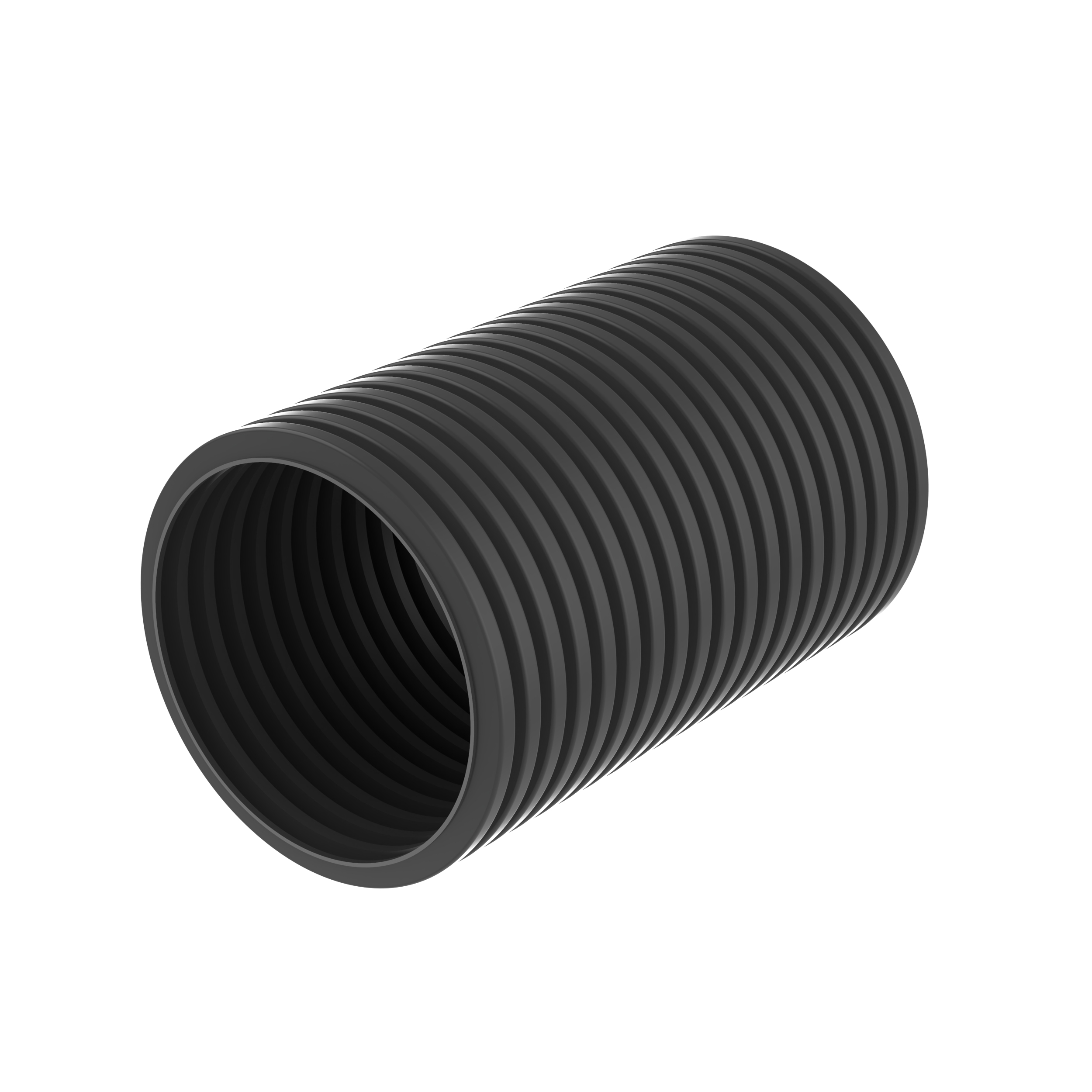 Düzeltilmiş Yarı Saydam Boru, 1.87" (47.5mm) X 100' (30.4m), Siyah, Paket 1